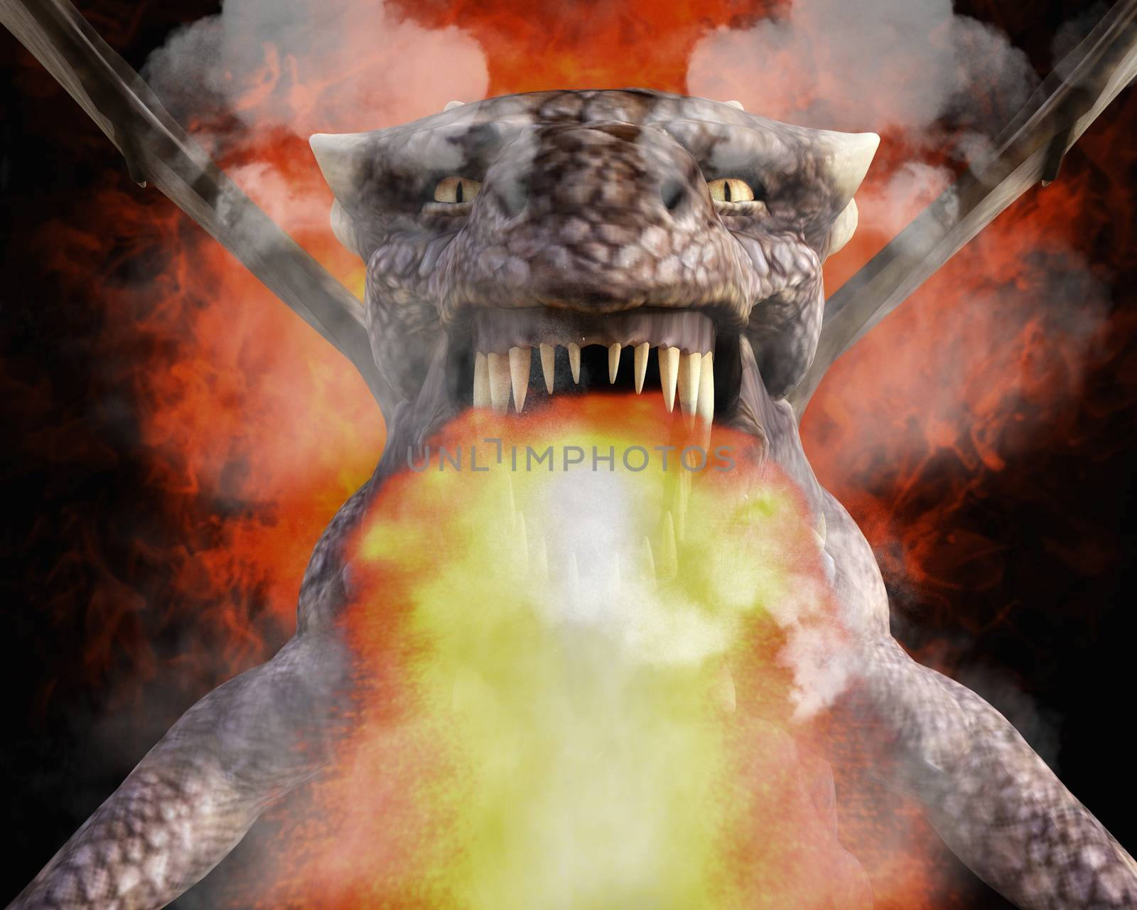 3D Illustration; 3D Rendering of a Dragon