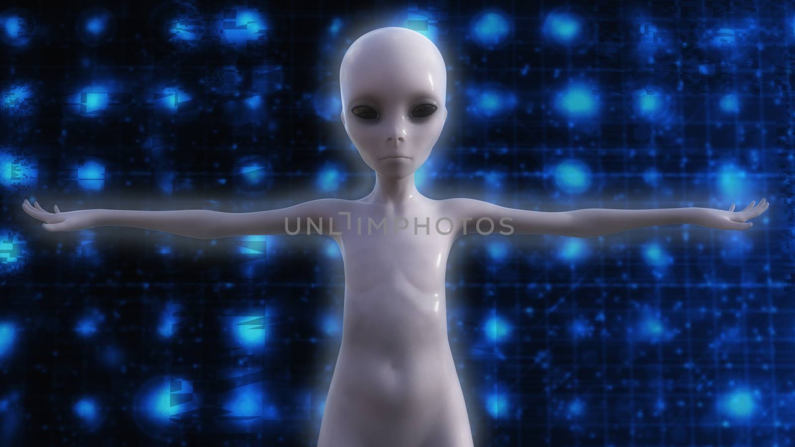 3D Illustration; 3D Rendering of an Alien by 3quarks