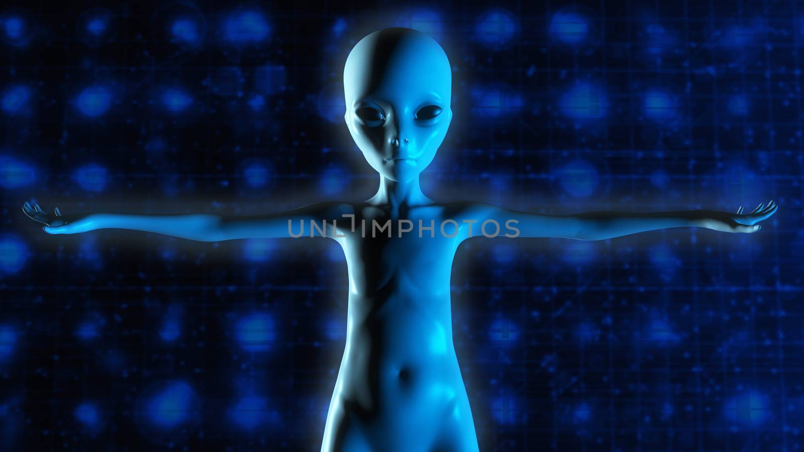 3D Illustration; 3D Rendering of an Alien by 3quarks