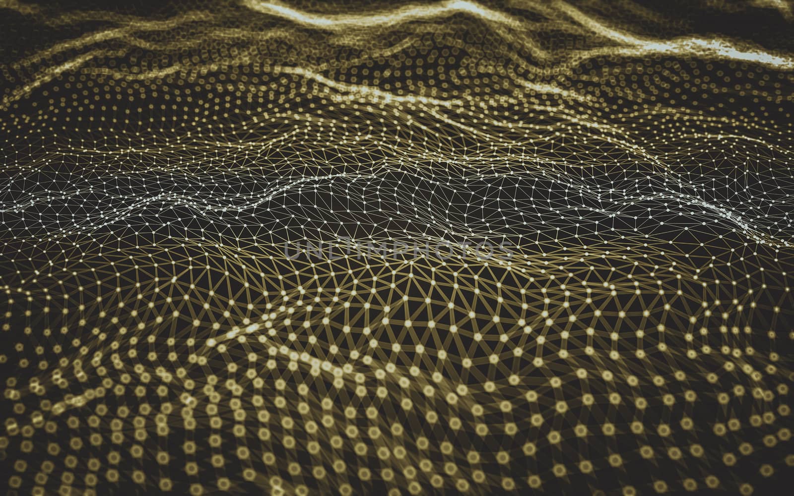 Abstract polygonal space low poly dark background with connecting dots and lines. Connection structure. 3d rendering