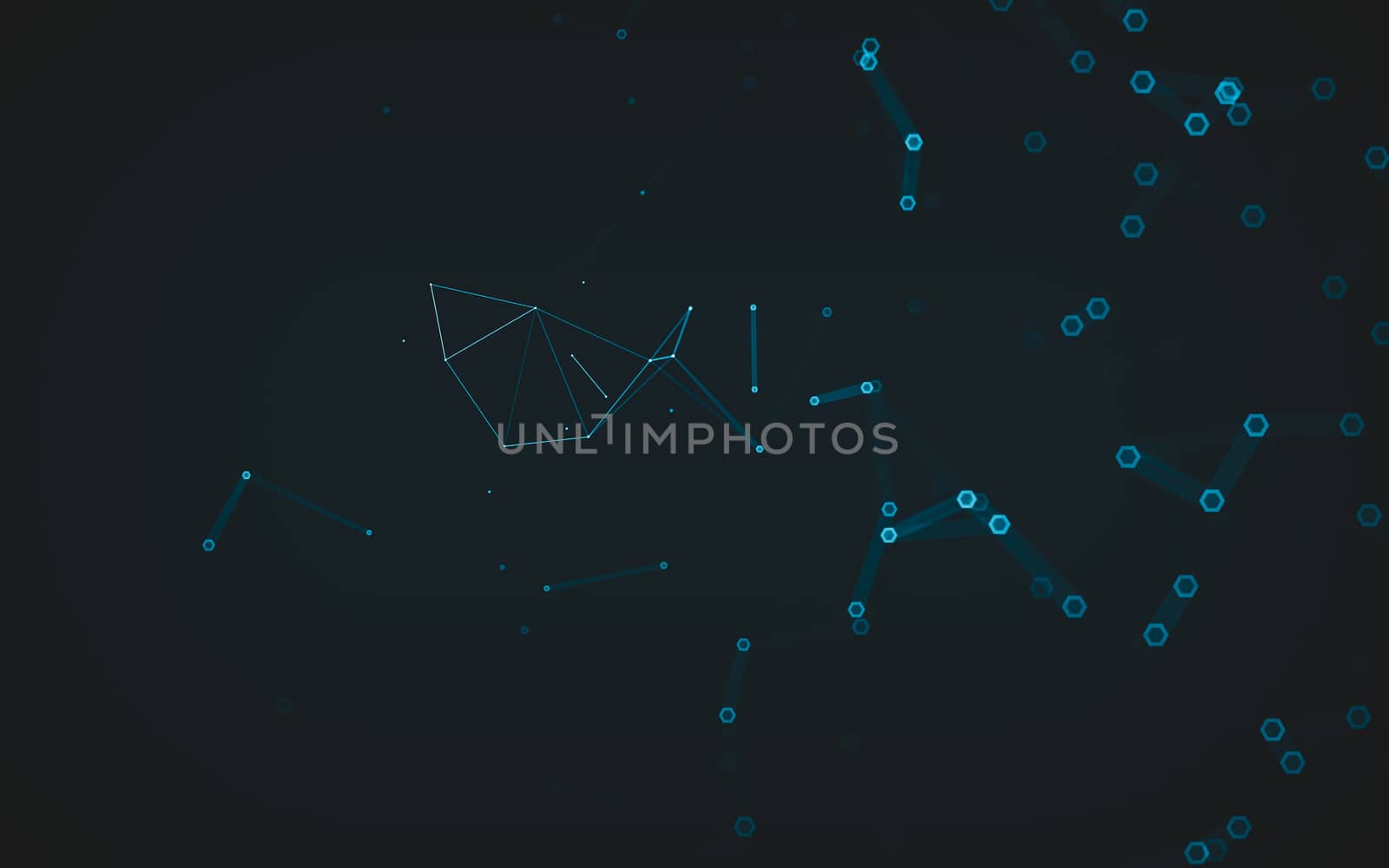 Abstract polygonal space low poly dark background, 3d rendering by teerawit