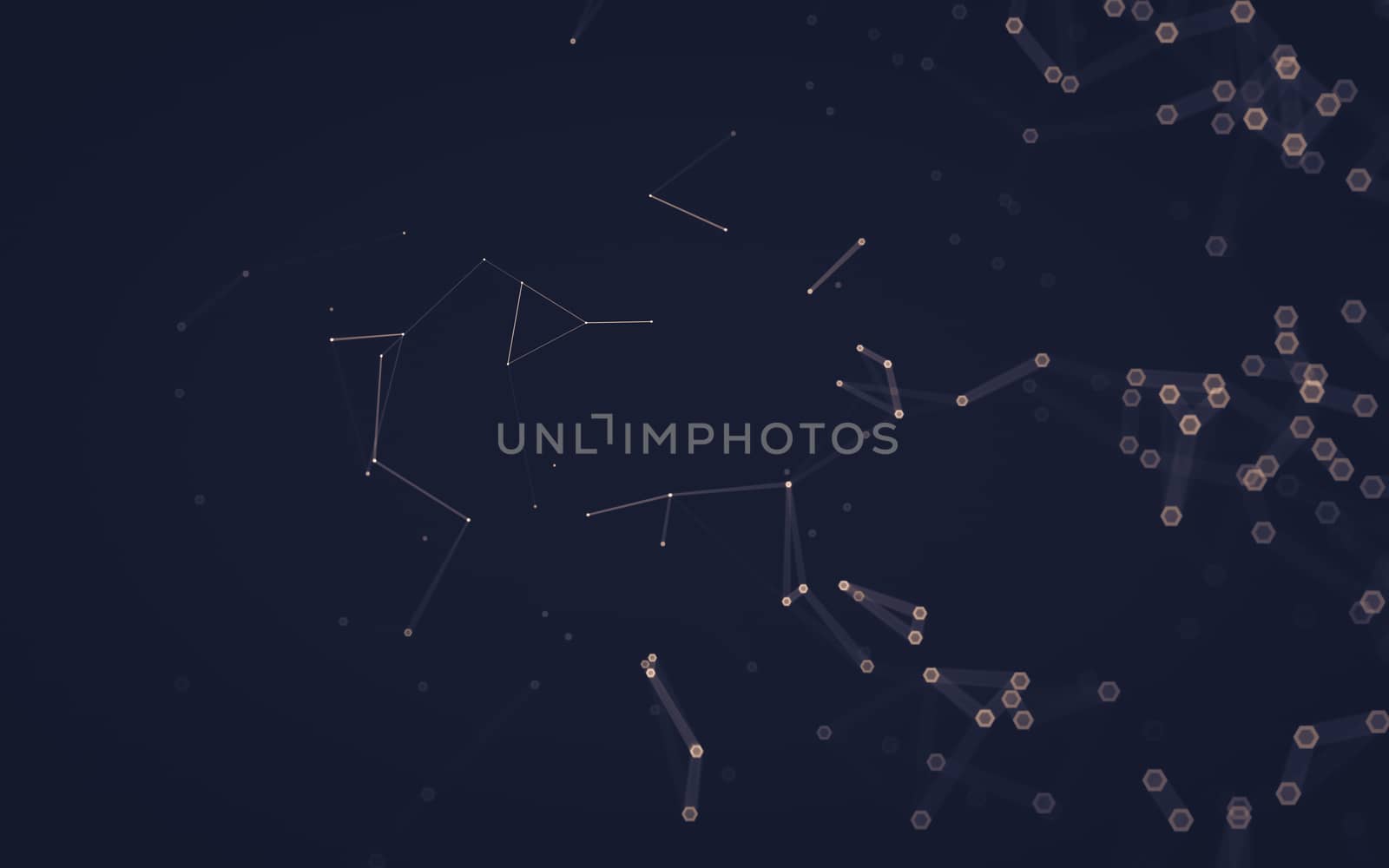 Abstract polygonal space low poly dark background with connecting dots and lines. Connection structure. 3d rendering