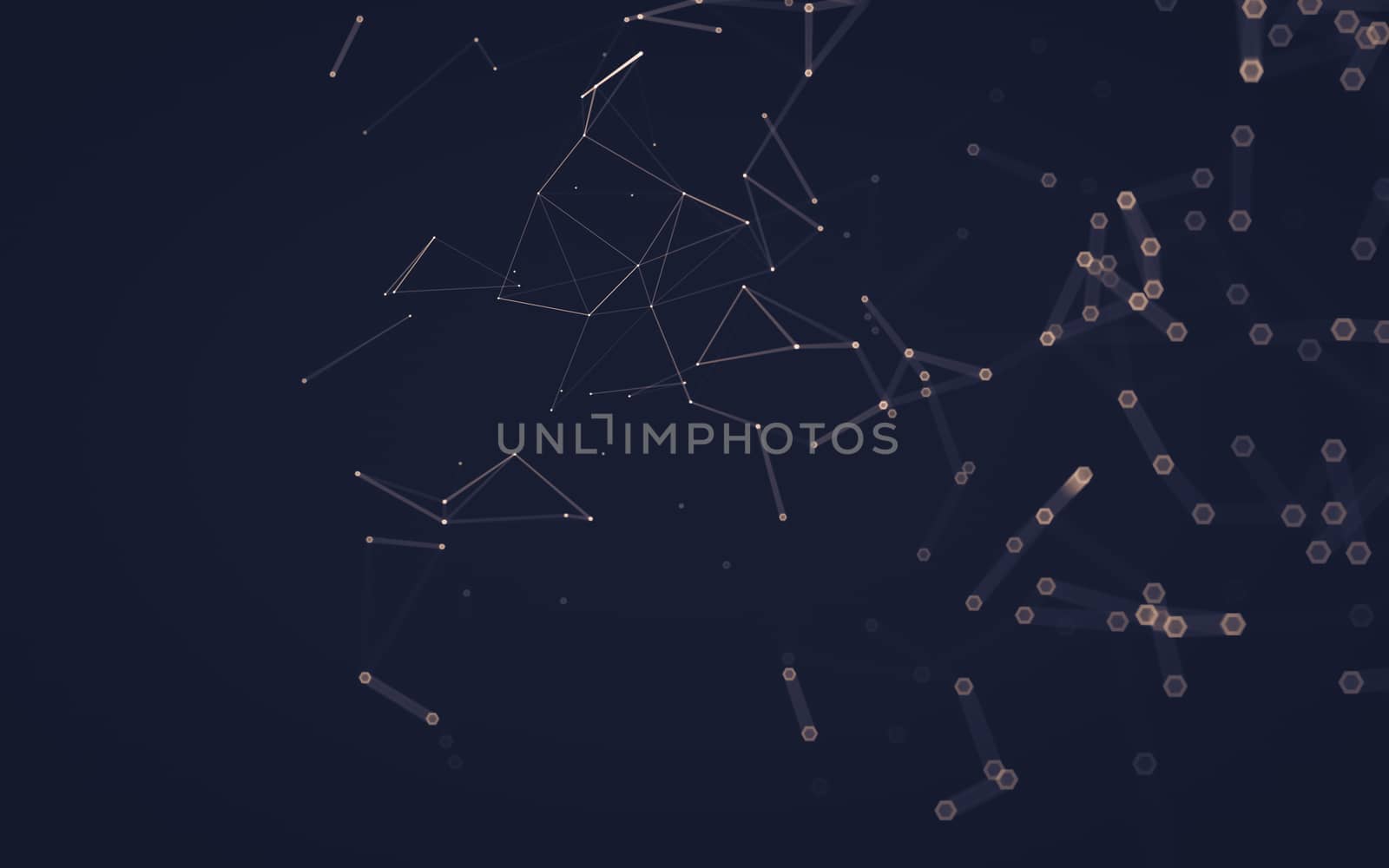 Abstract polygonal space low poly dark background, 3d rendering by teerawit