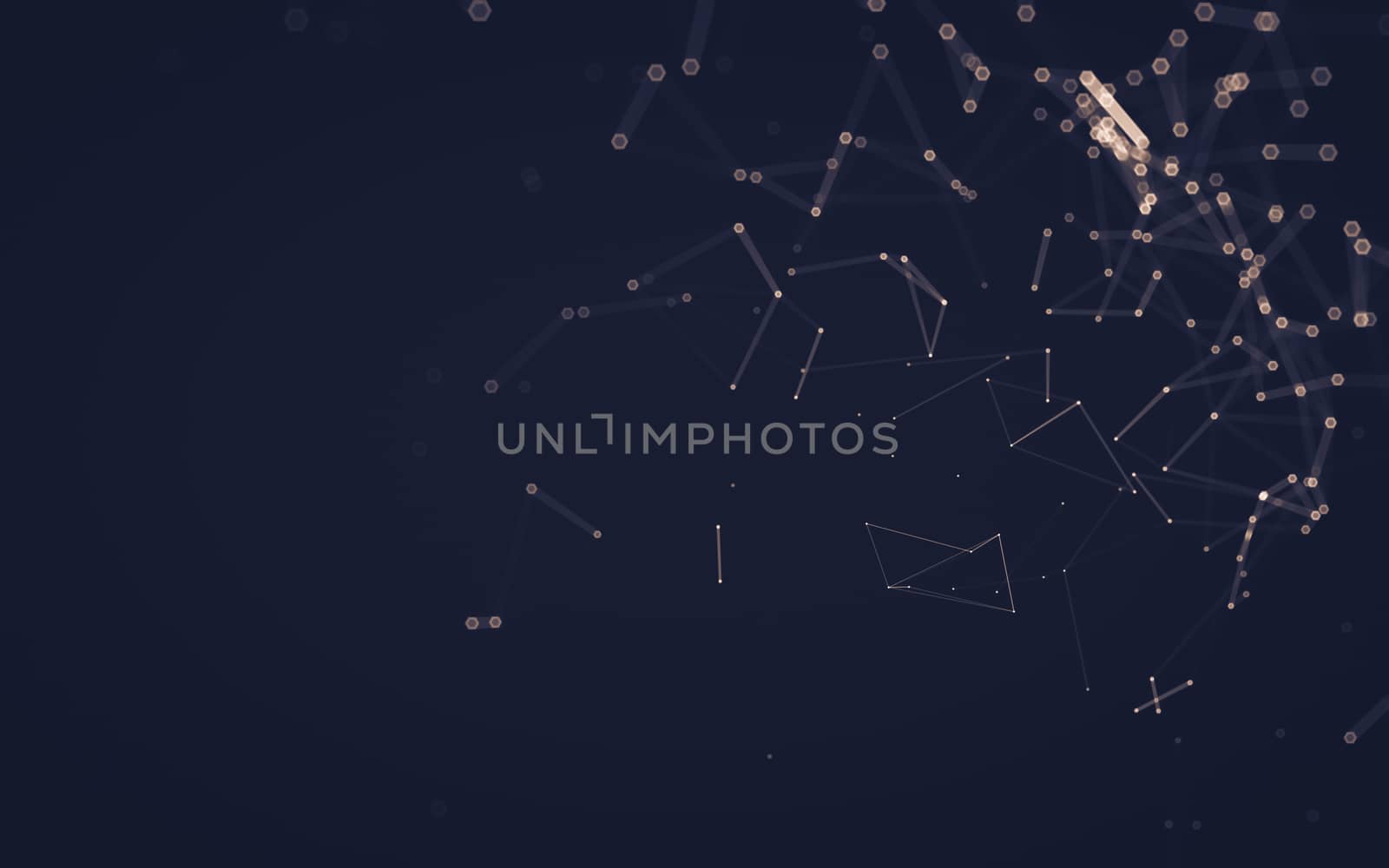 Abstract polygonal space low poly dark background with connecting dots and lines. Connection structure. 3d rendering