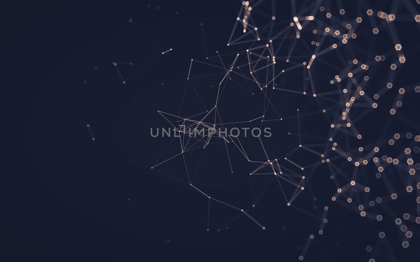 Abstract polygonal space low poly dark background, 3d rendering by teerawit