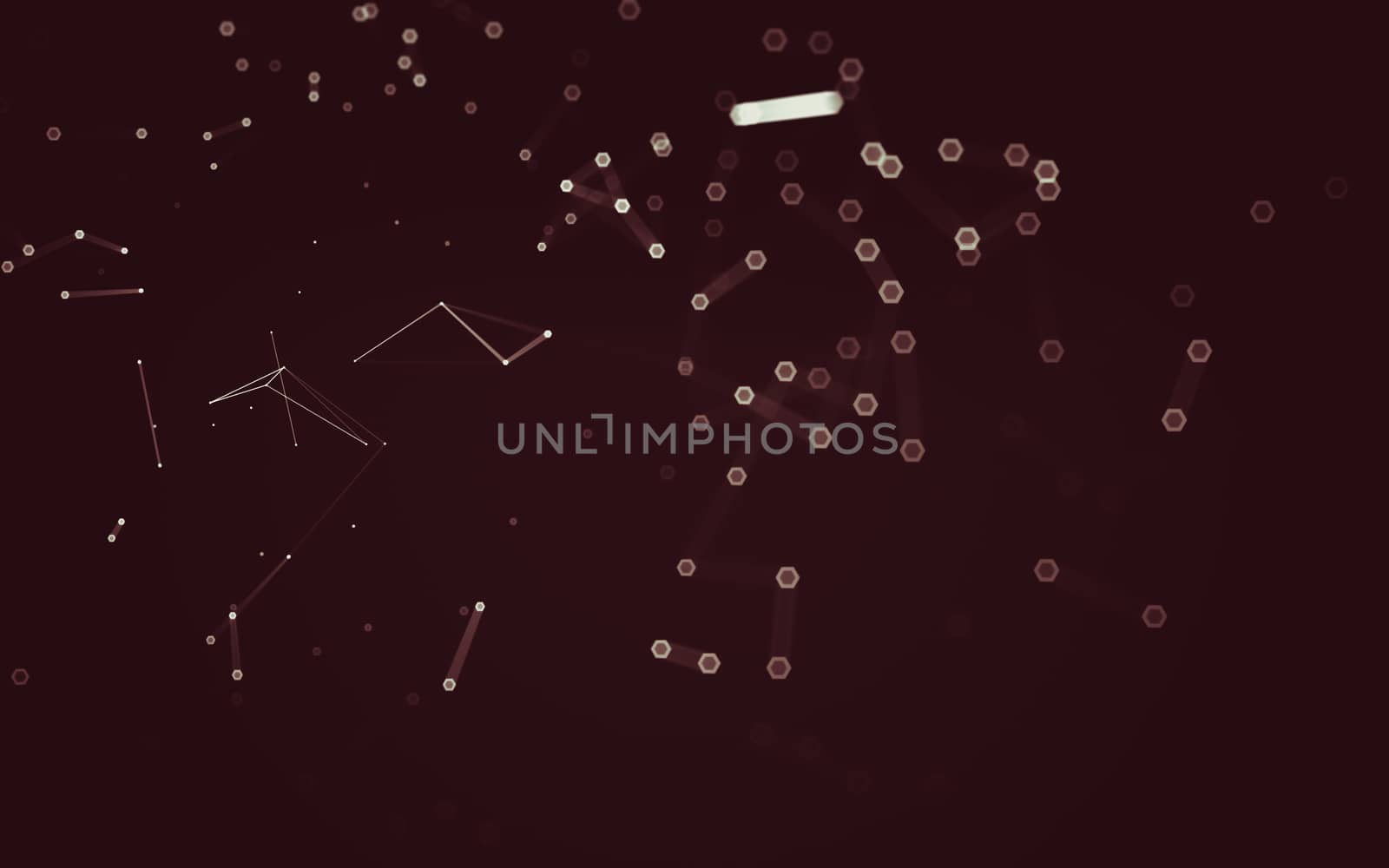 Abstract polygonal space low poly dark background with connecting dots and lines. Connection structure. 3d rendering