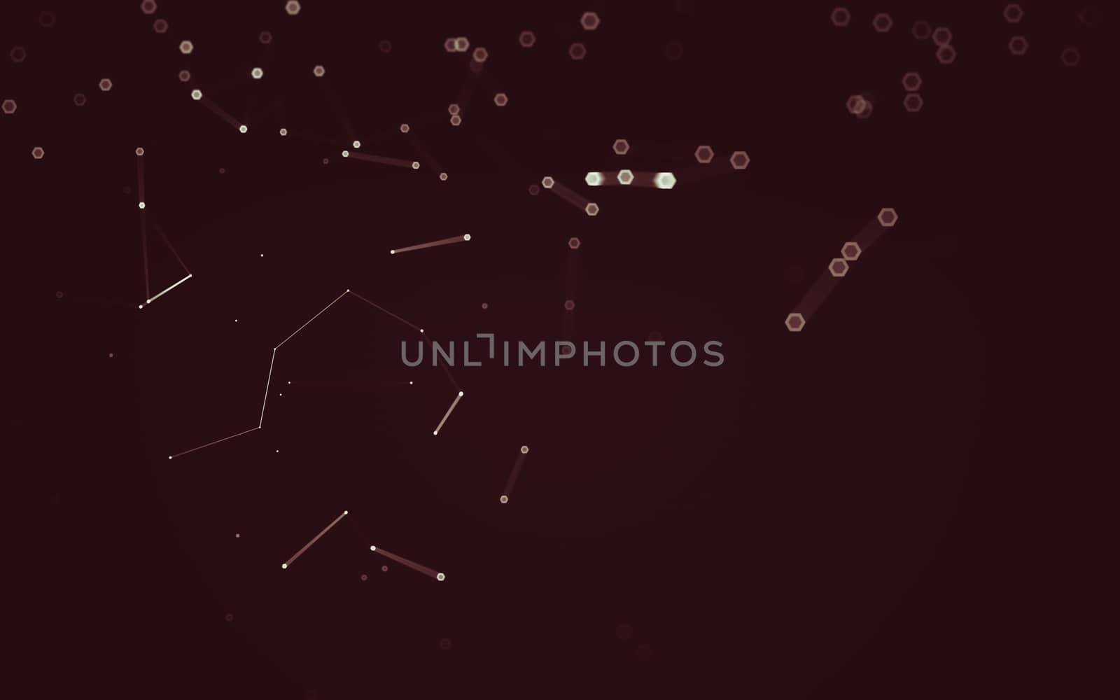 Abstract polygonal space low poly dark background with connecting dots and lines. Connection structure. 3d rendering