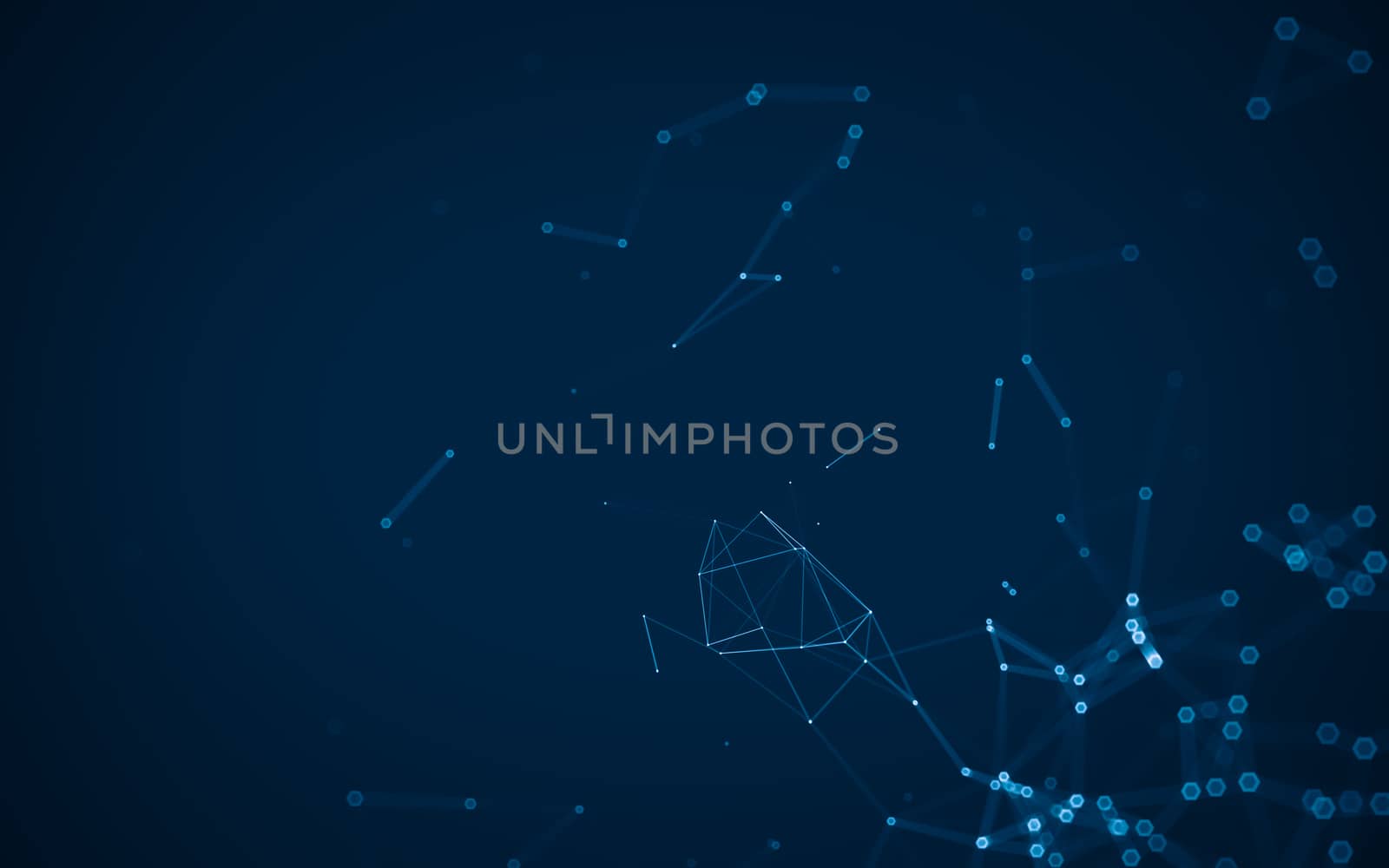 Abstract polygonal space low poly dark background with connecting dots and lines. Connection structure. 3d rendering