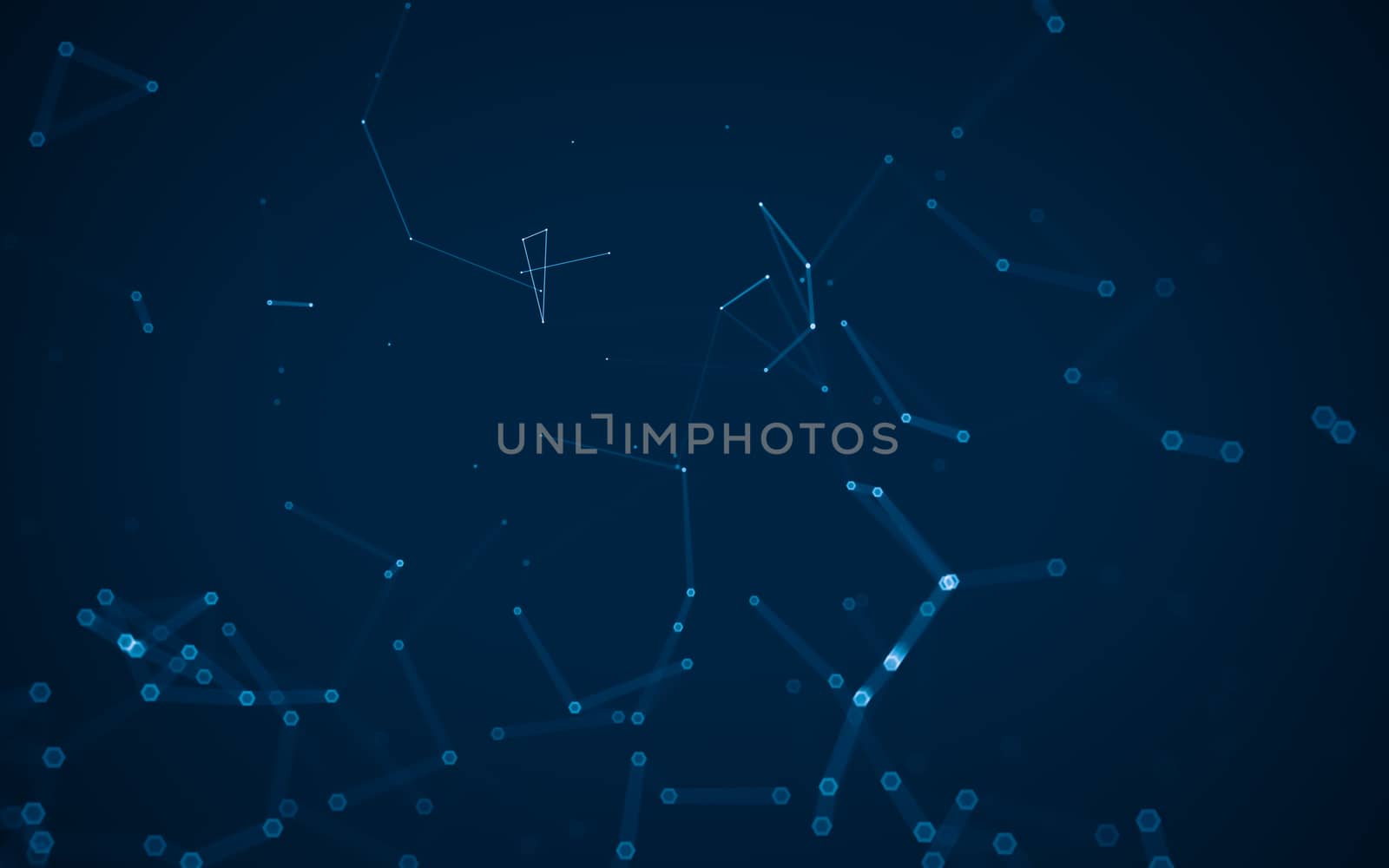 Abstract polygonal space low poly dark background with connecting dots and lines. Connection structure. 3d rendering