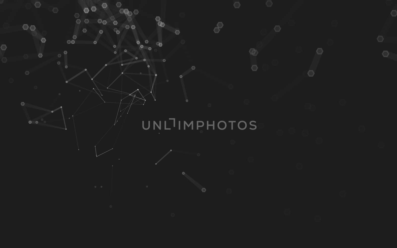 Abstract polygonal space low poly dark background with connecting dots and lines. Connection structure. 3d rendering