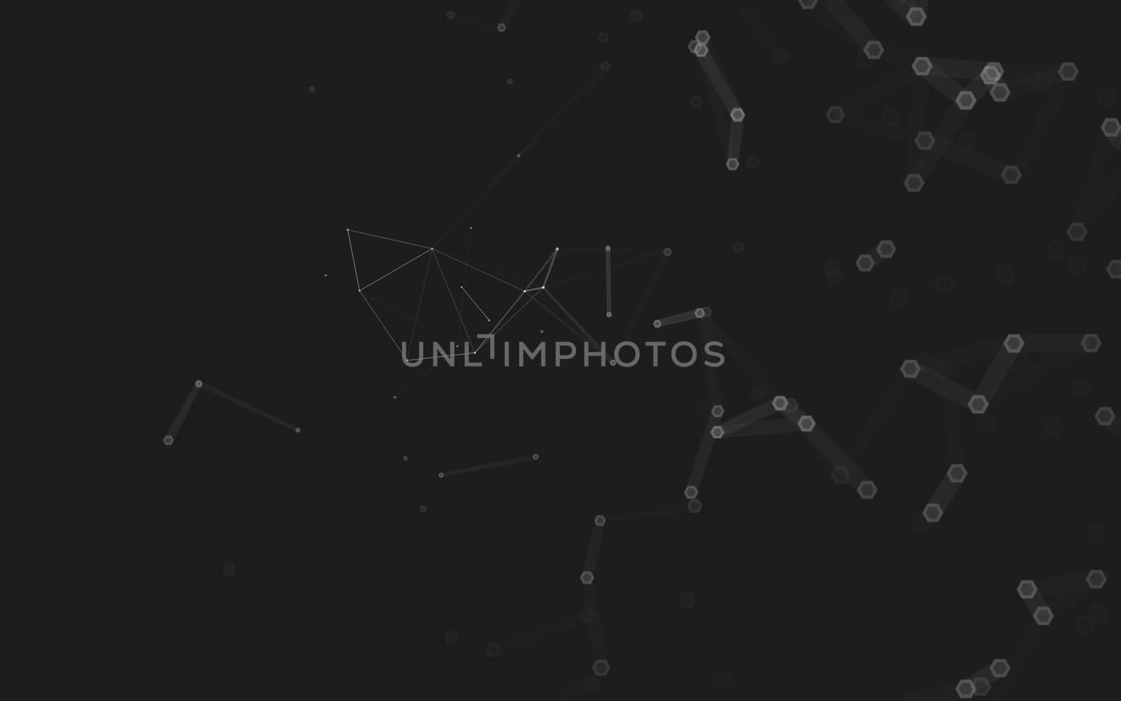 Abstract polygonal space low poly dark background with connecting dots and lines. Connection structure. 3d rendering