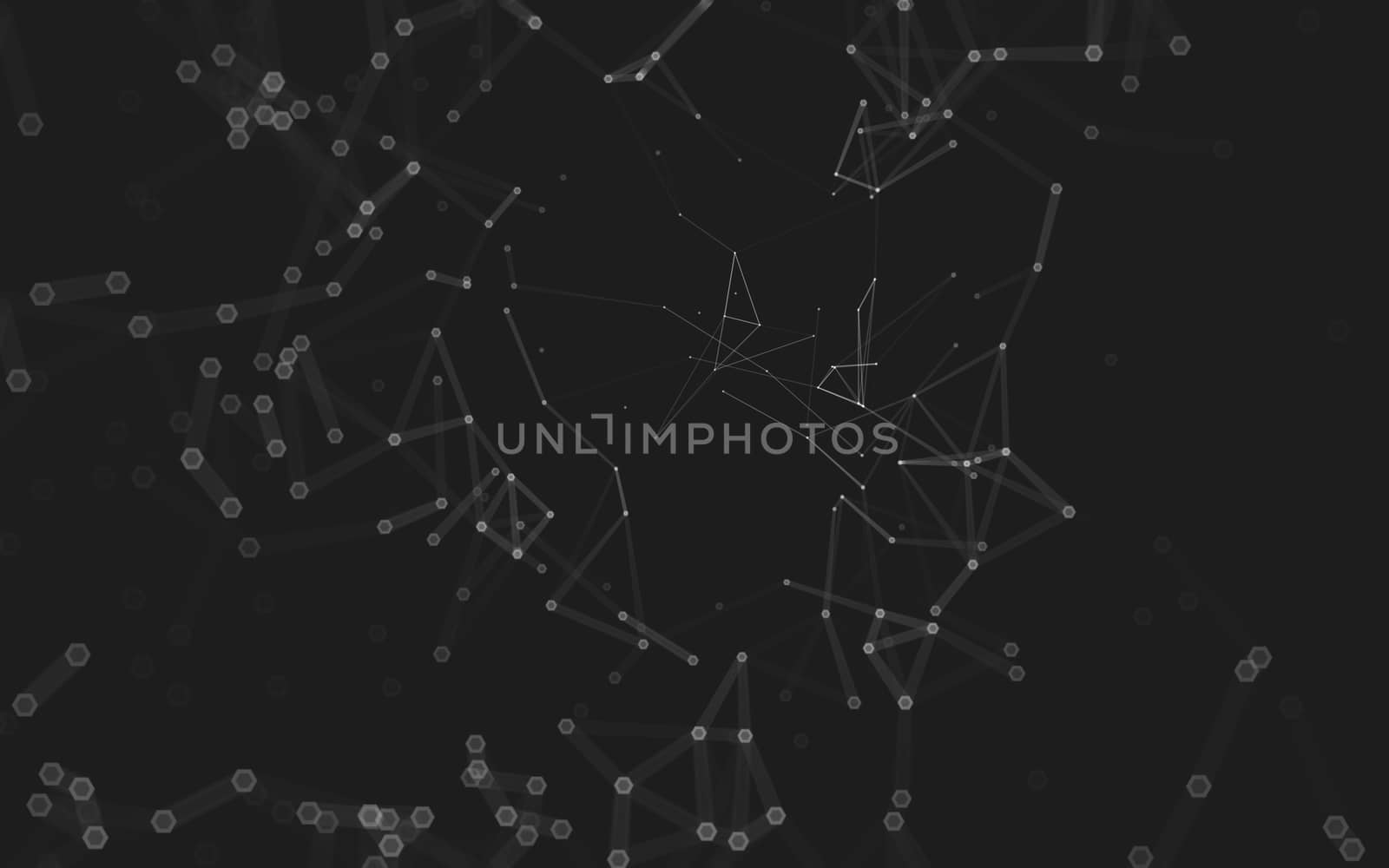 Abstract polygonal space low poly dark background with connecting dots and lines. Connection structure. 3d rendering