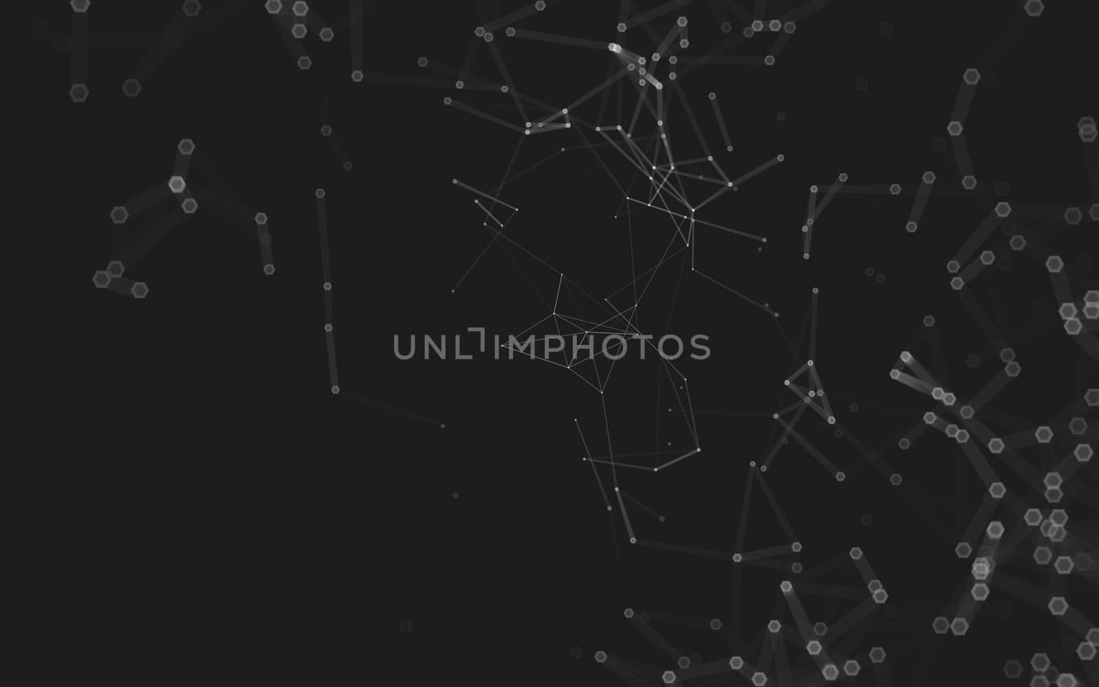 Abstract polygonal space low poly dark background with connecting dots and lines. Connection structure. 3d rendering