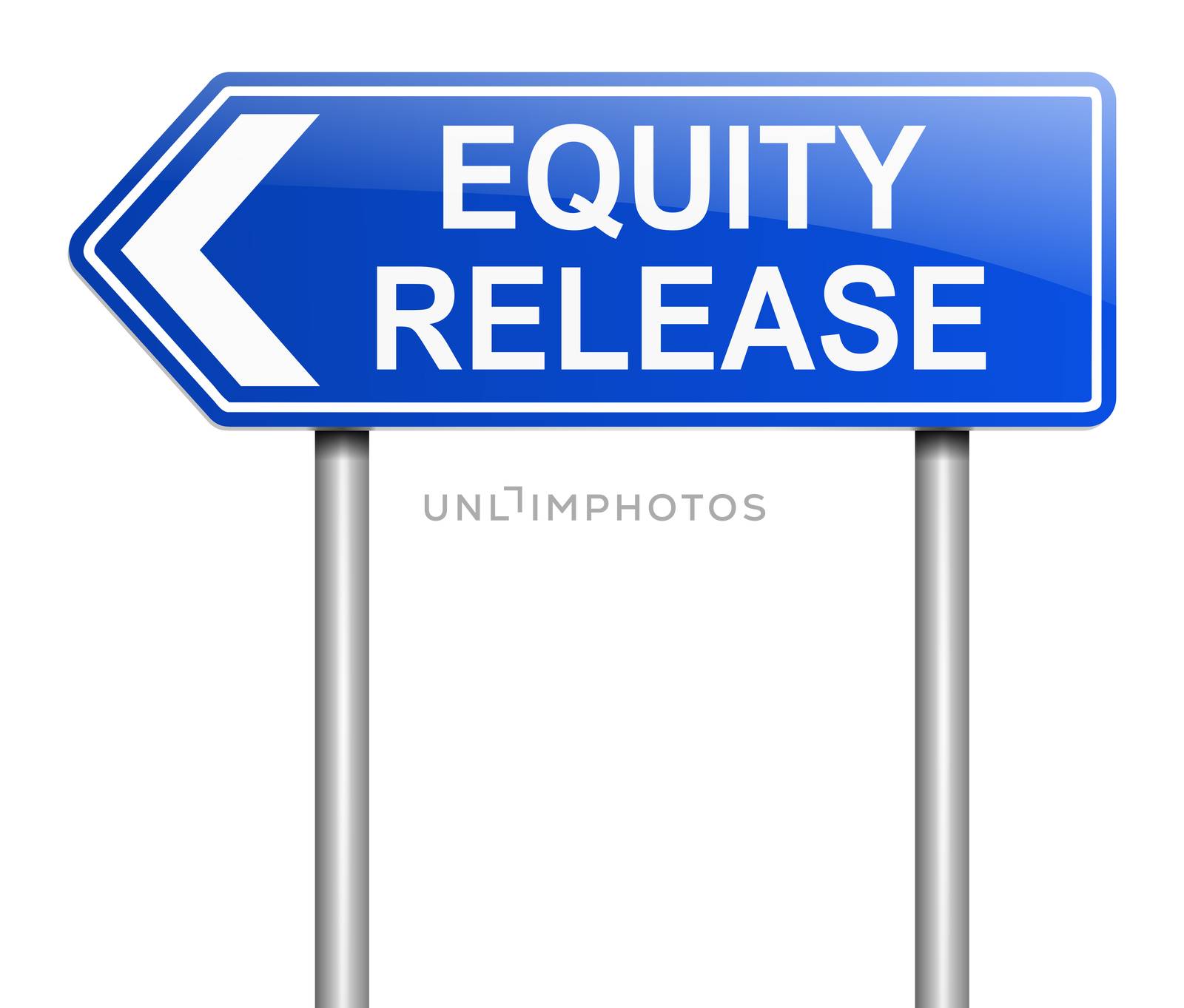 Illustration depicting a sign with an equity release concept.