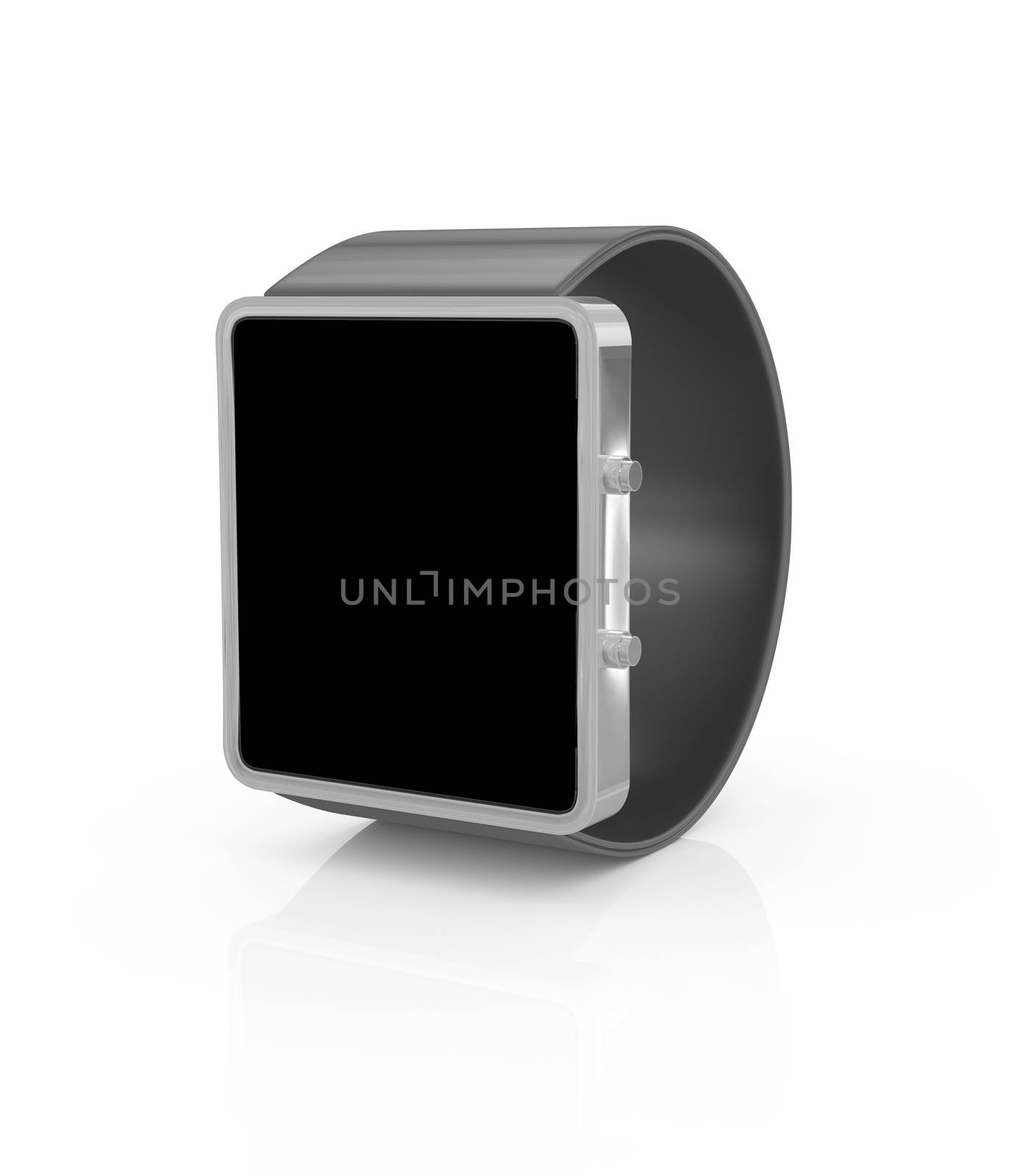 Smartwatch in perspective with black screen by cherezoff