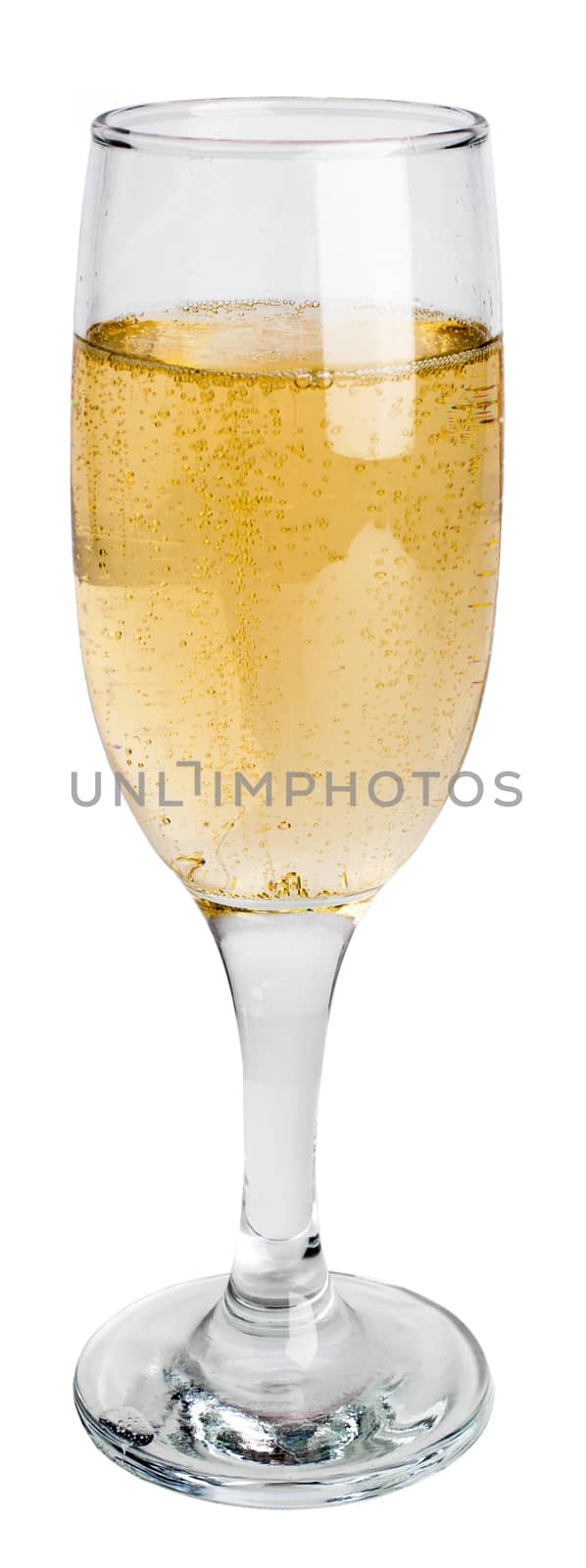 Glass of champagne, isolated on white background