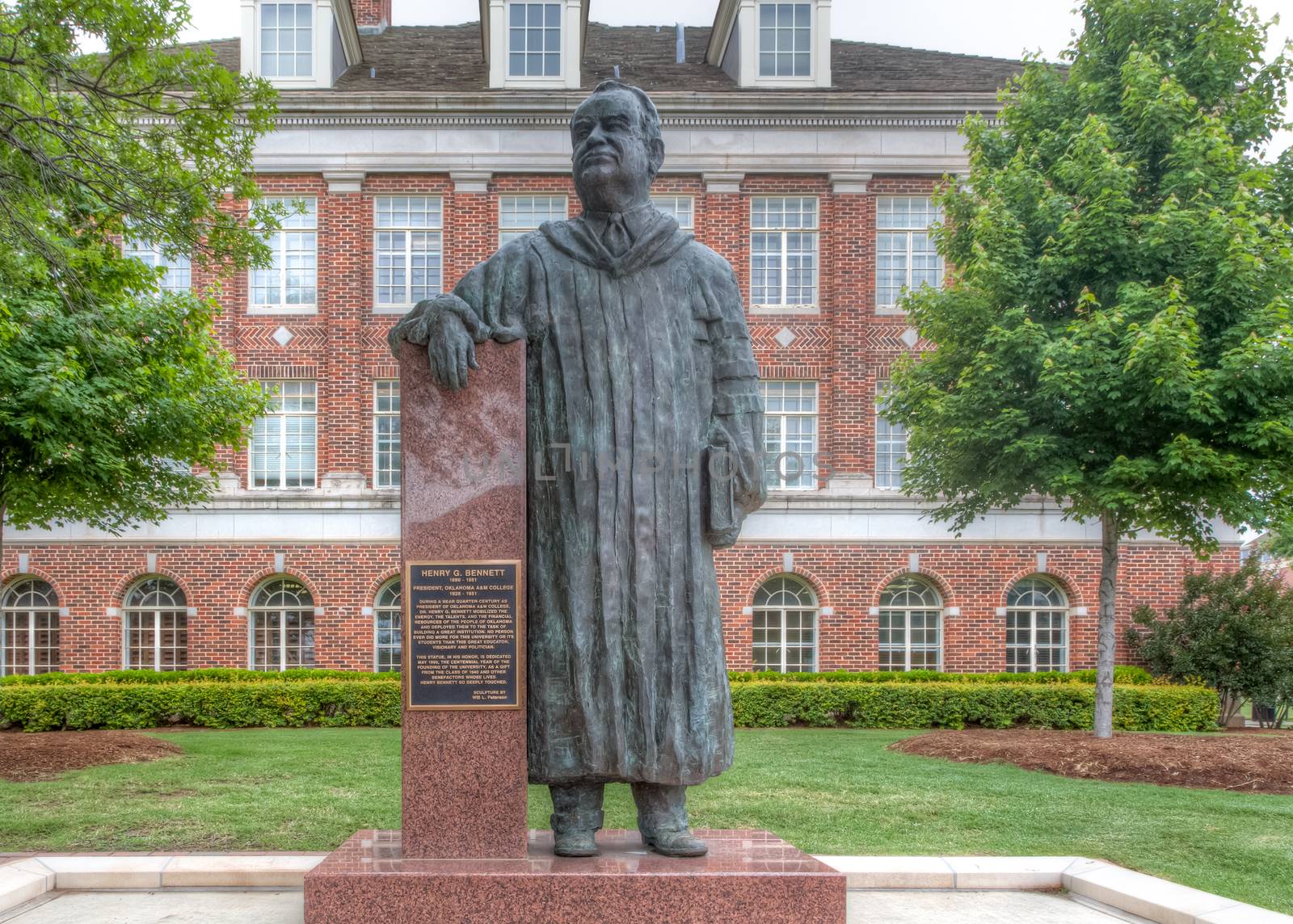 STILLWATER, OK/USA - MAY 20, 2016: Henry G. Bennett Statue on the campus of Oklahoma State University.