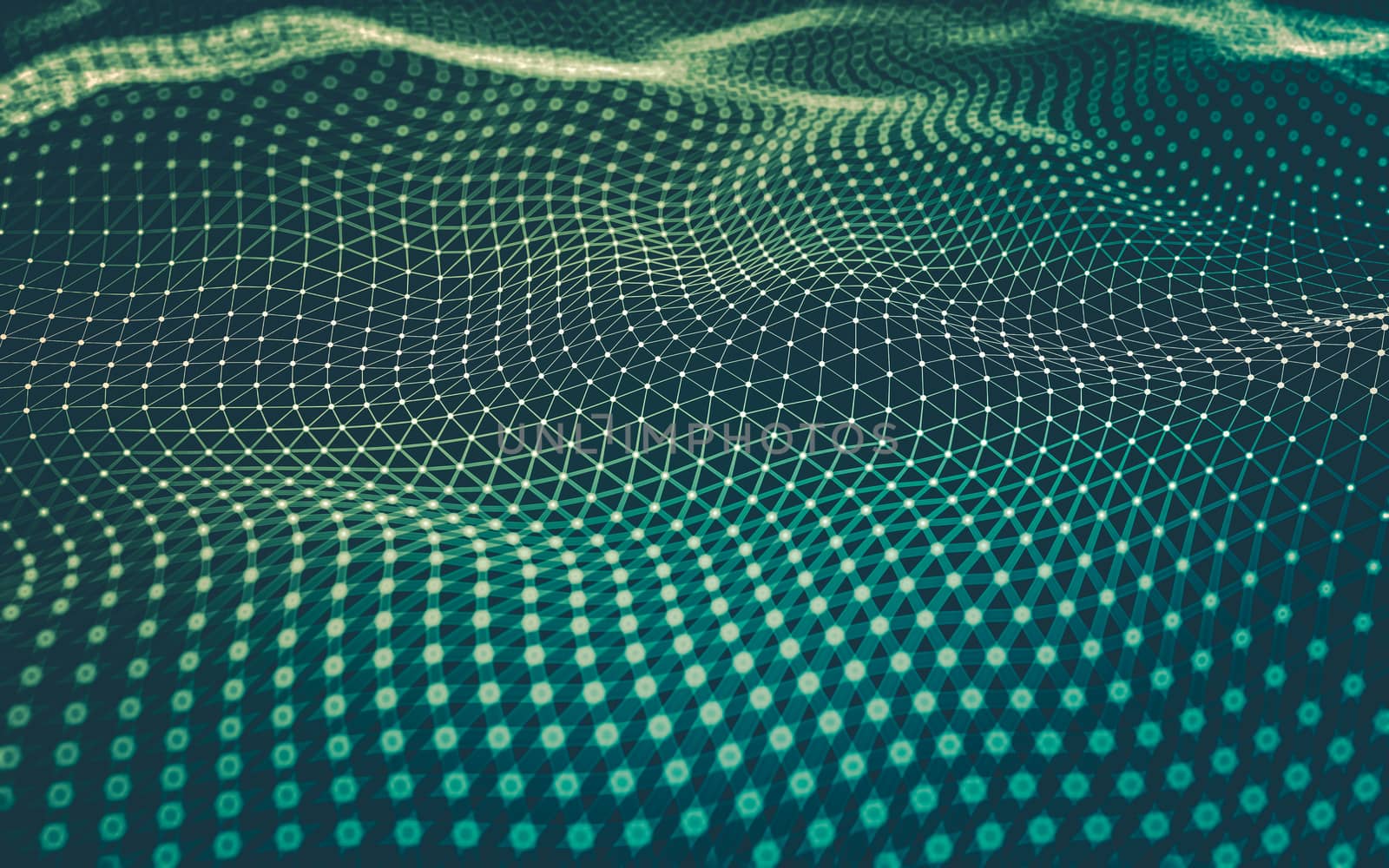 Abstract polygonal space low poly dark background with connecting dots and lines. Connection structure. 3d rendering