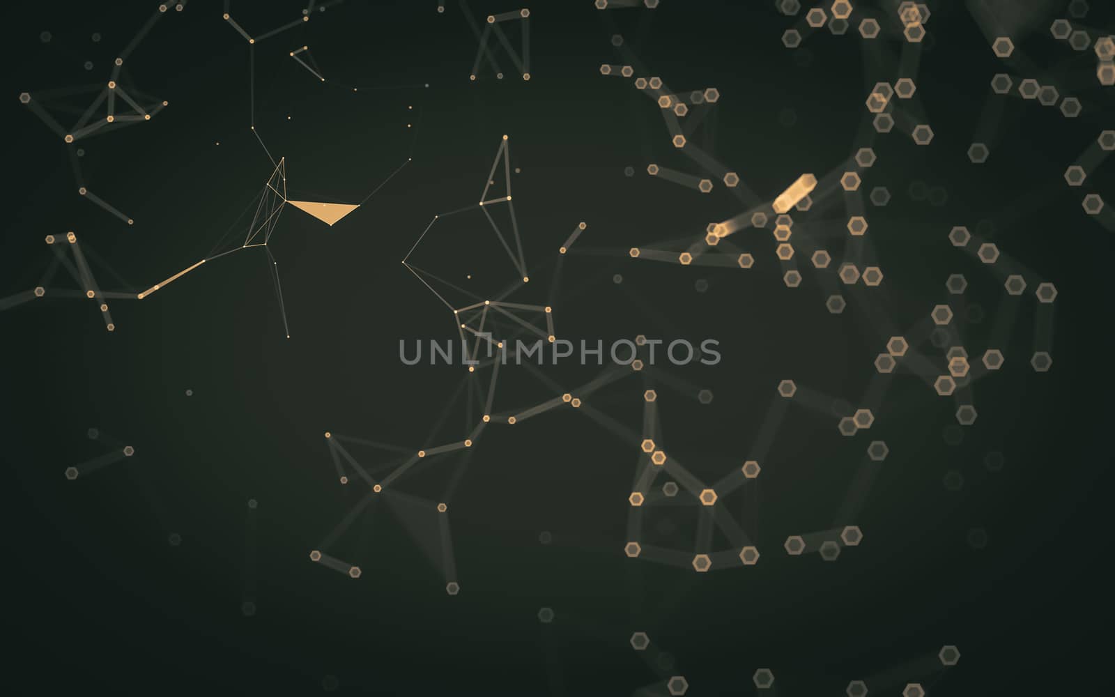 Abstract polygonal space low poly dark background, 3d rendering by teerawit