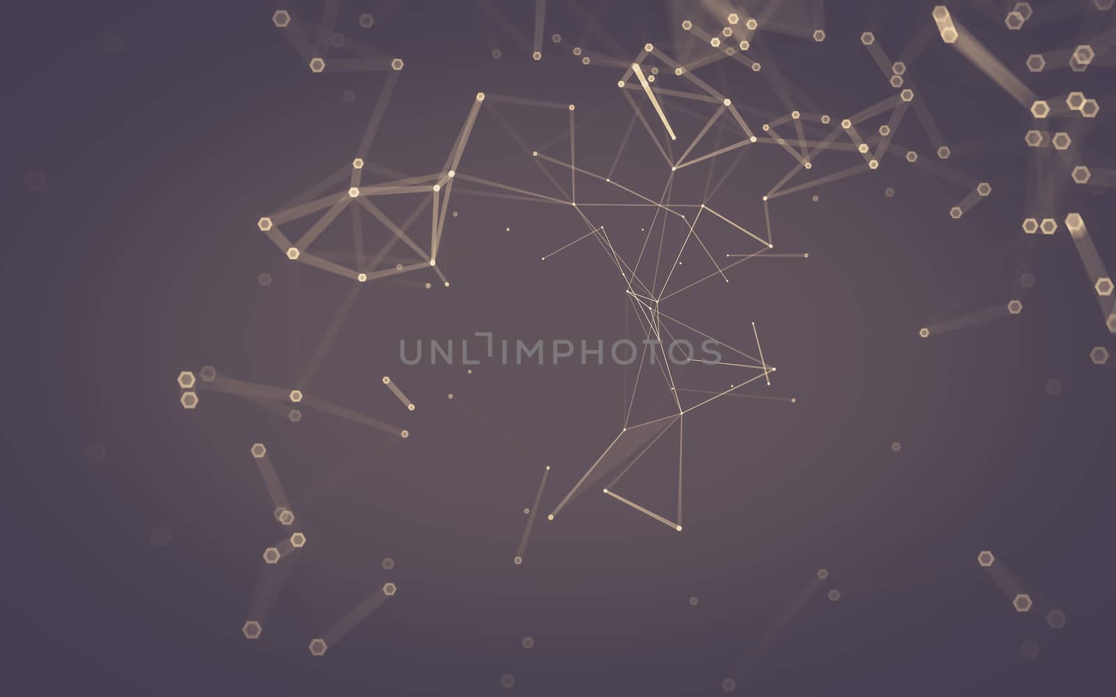 Abstract polygonal space low poly dark background with connecting dots and lines. Connection structure. 3d rendering