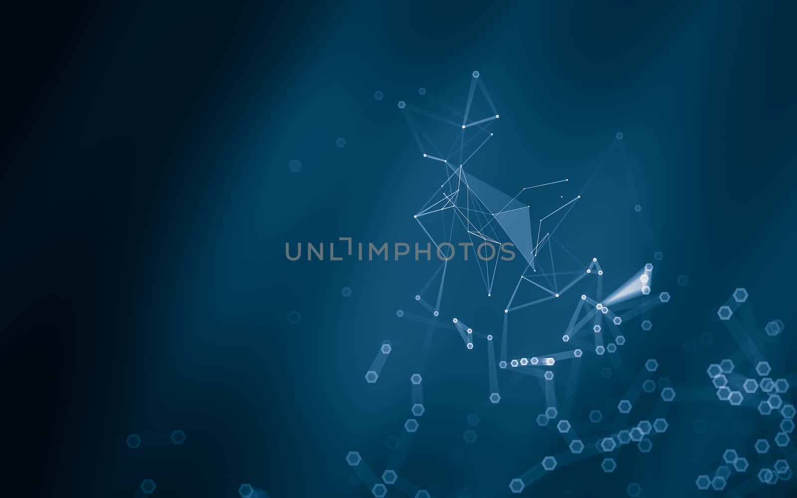 Abstract polygonal space low poly dark background with connecting dots and lines. Connection structure. 3d rendering