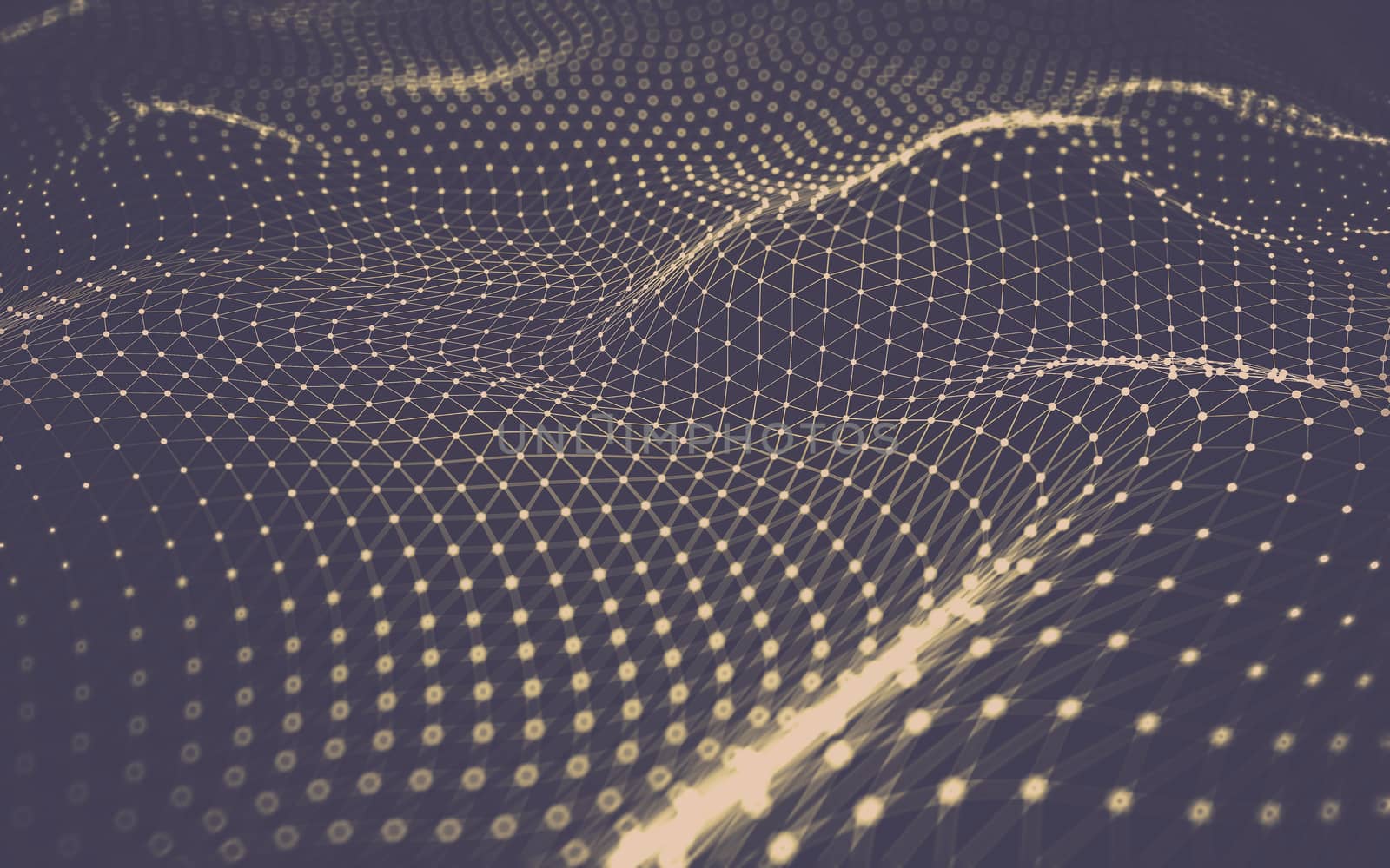 Abstract polygonal space low poly dark background with connecting dots and lines. Connection structure. 3d rendering