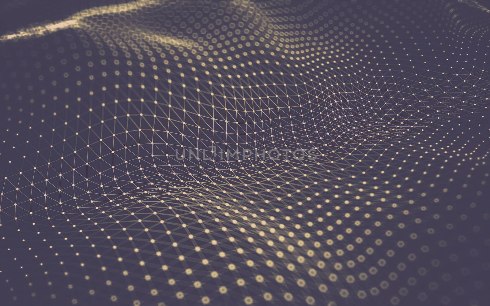 Abstract polygonal space low poly dark background with connecting dots and lines. Connection structure. 3d rendering