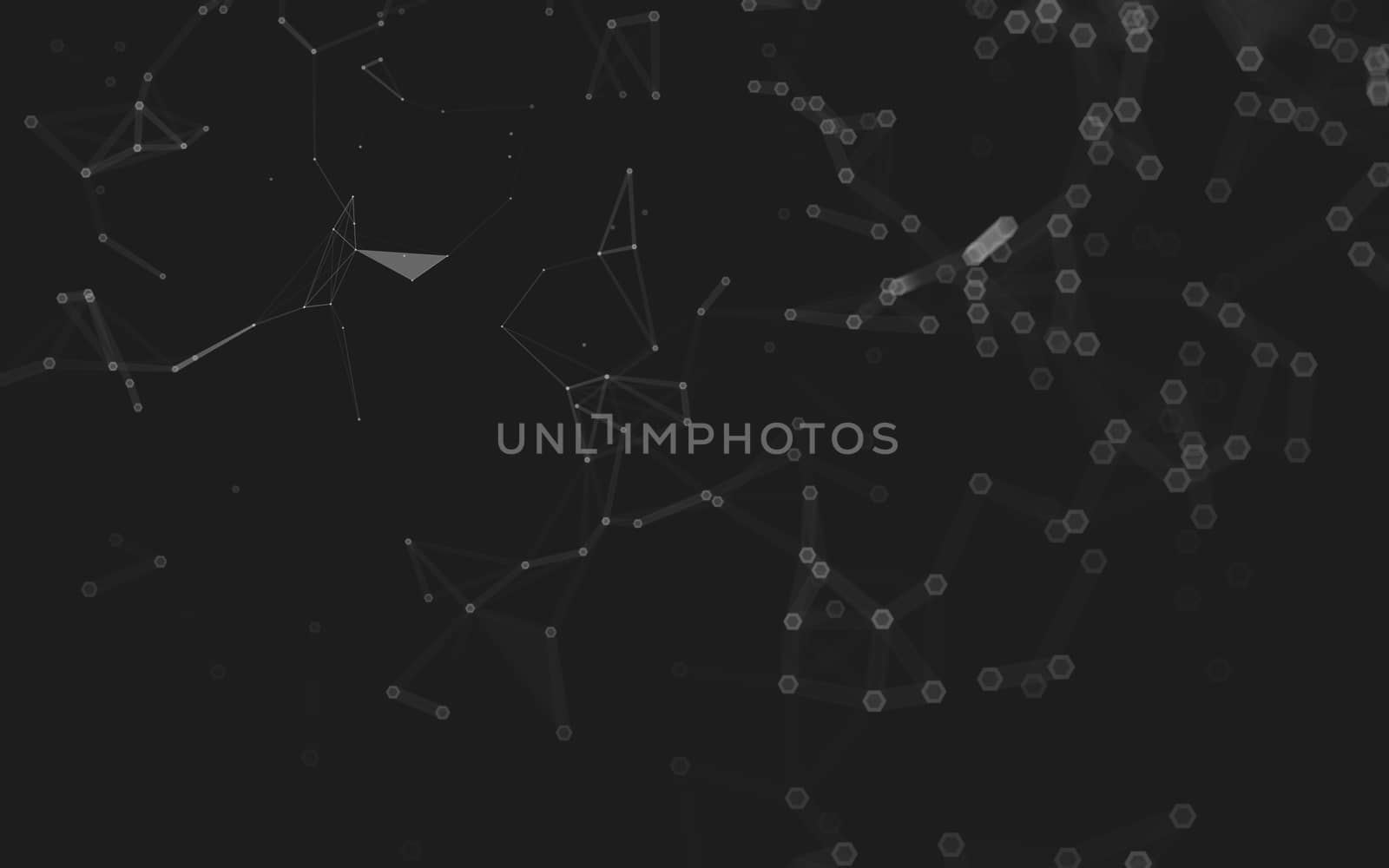 Abstract polygonal space low poly dark background with connecting dots and lines. Connection structure. 3d rendering