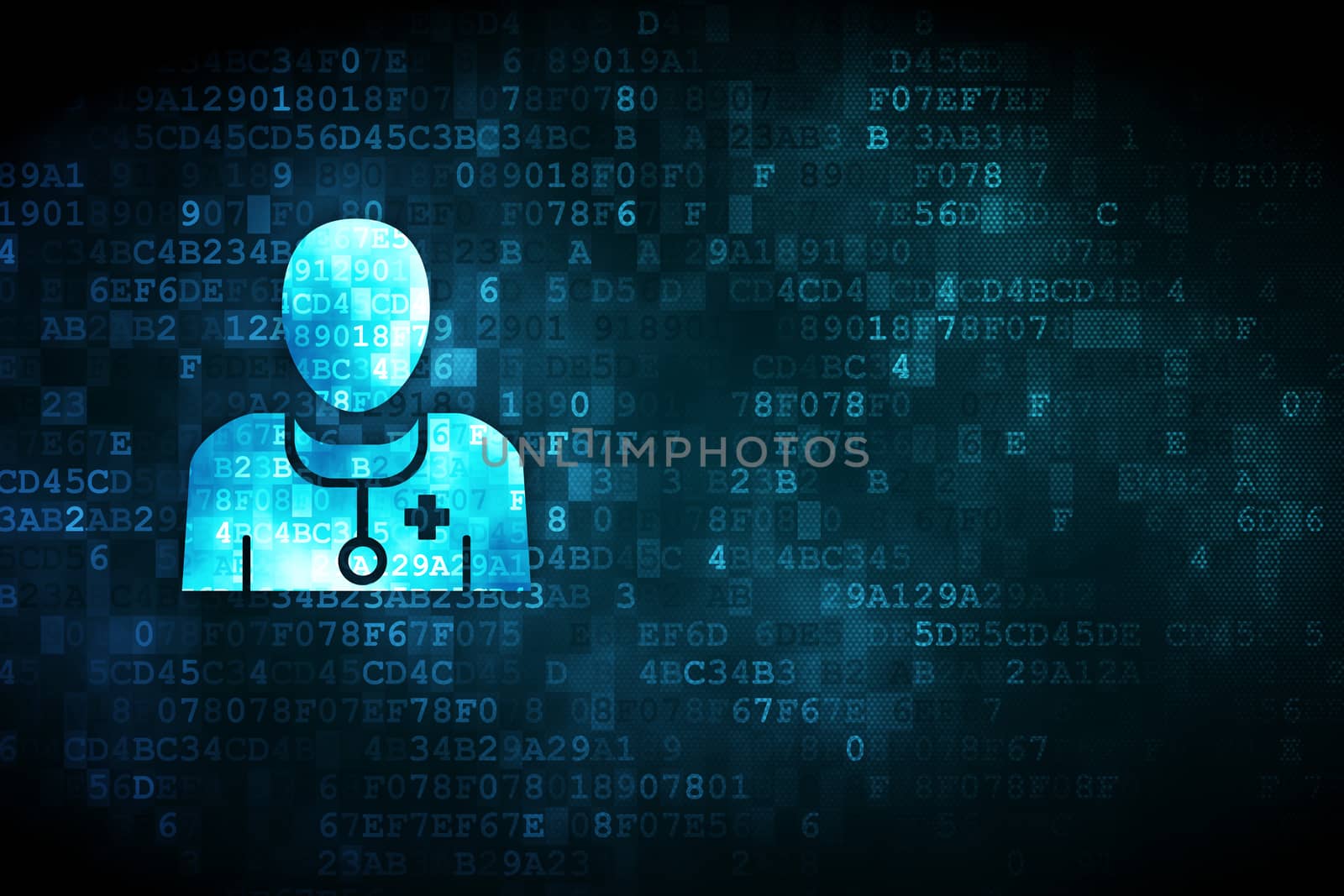 Medicine concept: Doctor on digital background by maxkabakov