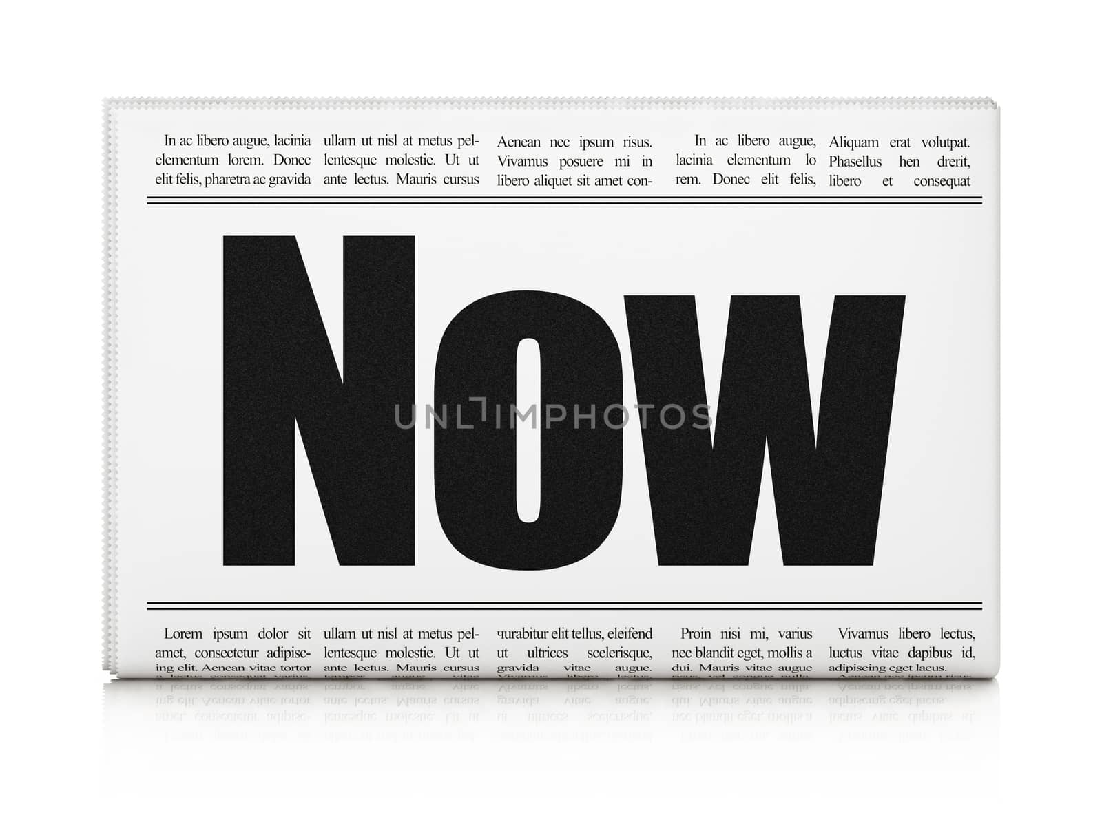 Time concept: newspaper headline Now by maxkabakov