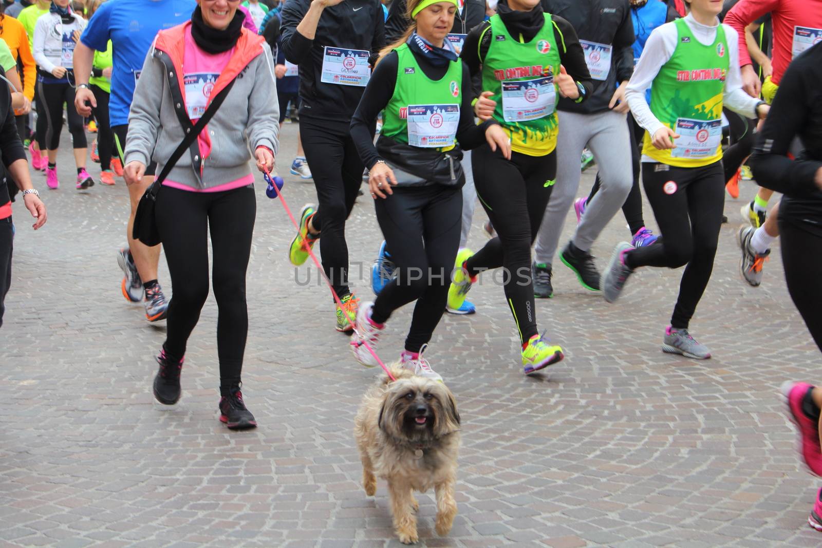 Ferrara, Italy - 20 march 2016 -  FERRARA MARATHON FAMILY RUN - the ludic-motor event by running or walking at any pace that allows you to experience the excitement of the Marathon