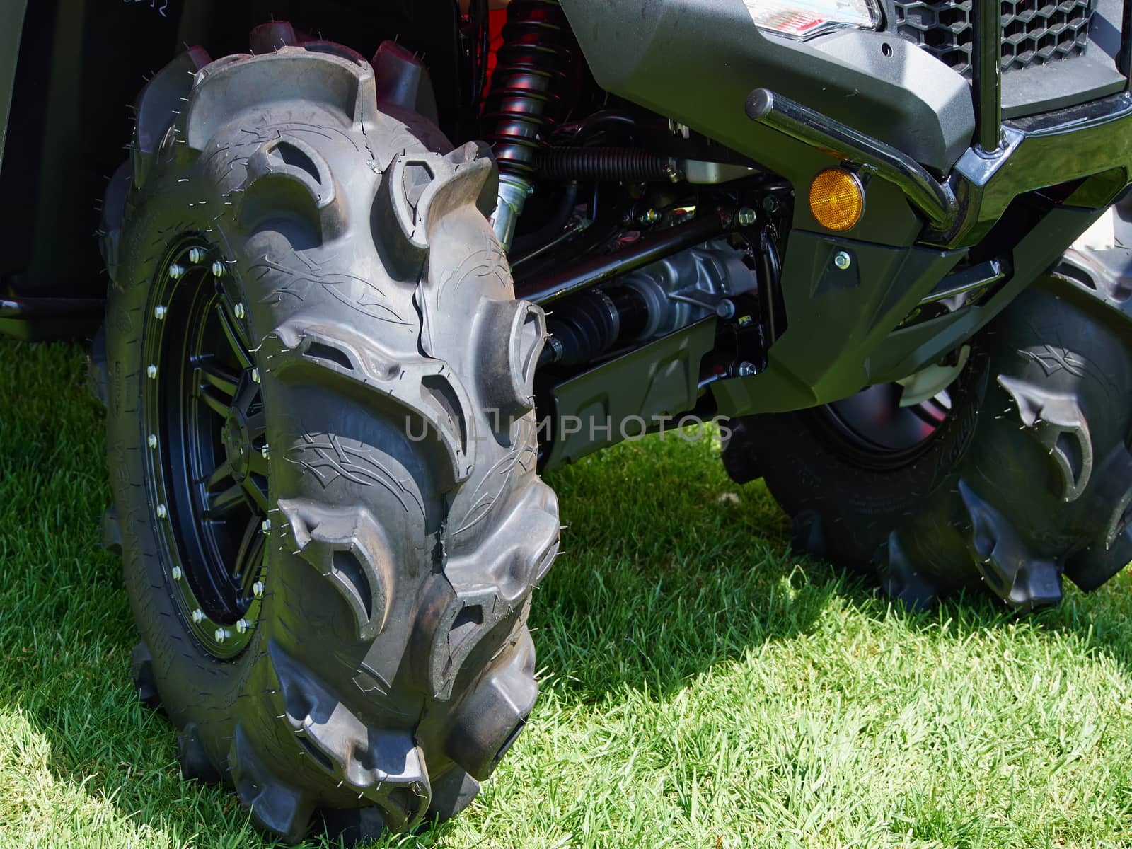 Close details of an ATV Quad Bike fun extreme sports machine