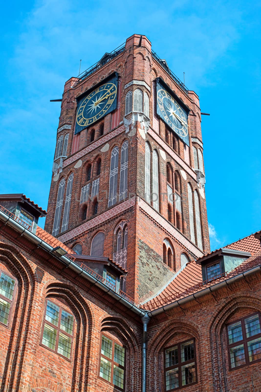Gothic tower of town hall in Torun-city on The World Heritage Li by DNKSTUDIO