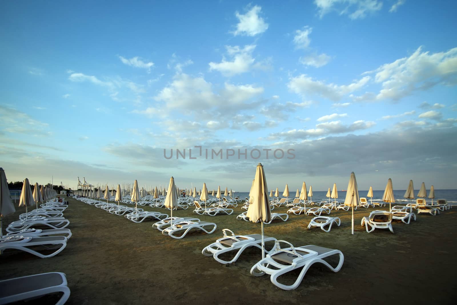 Mediterranean beach in Larnaca, Cyprus.