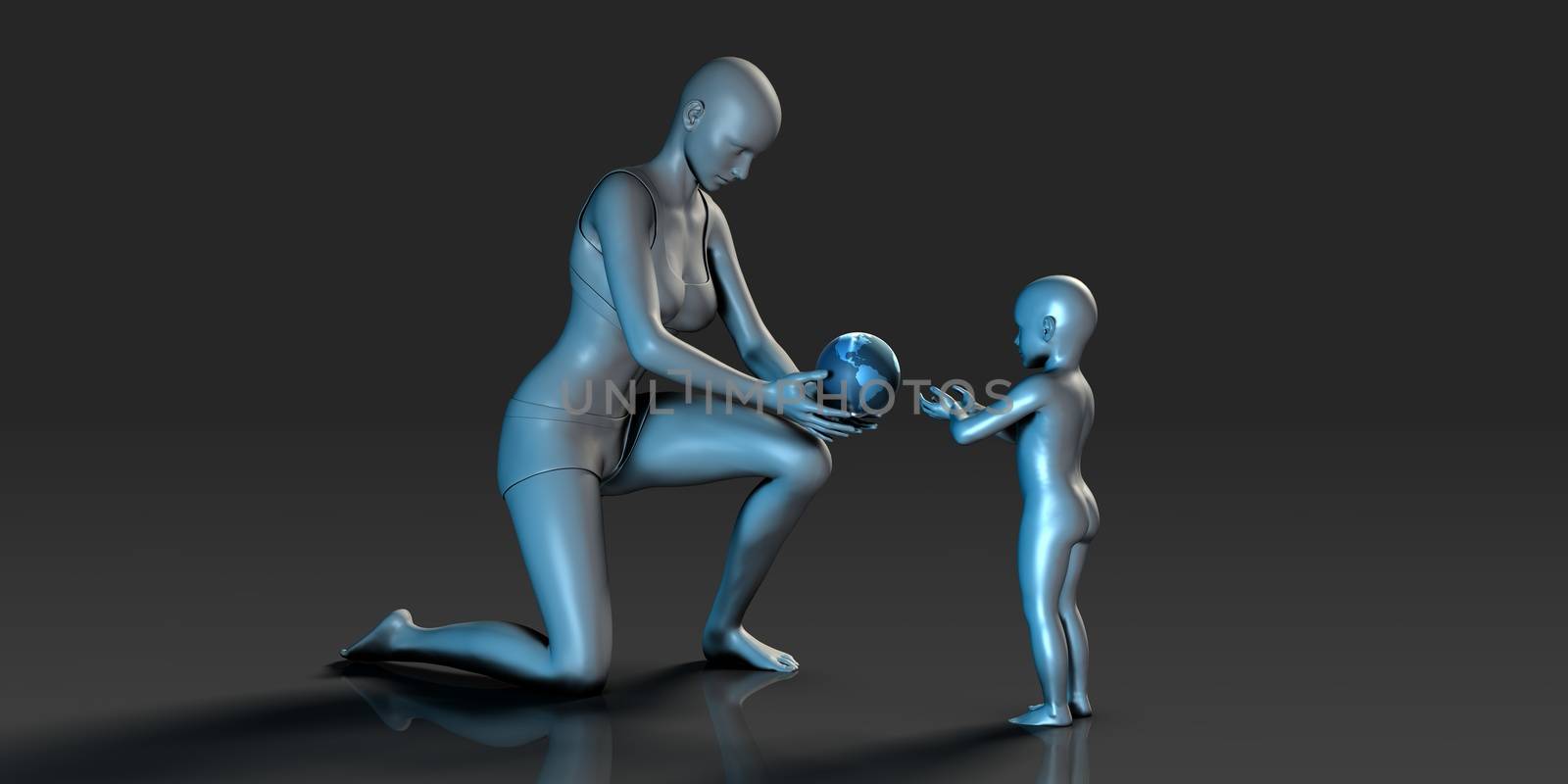 Learning Concept with Mother Teacher and Young Child