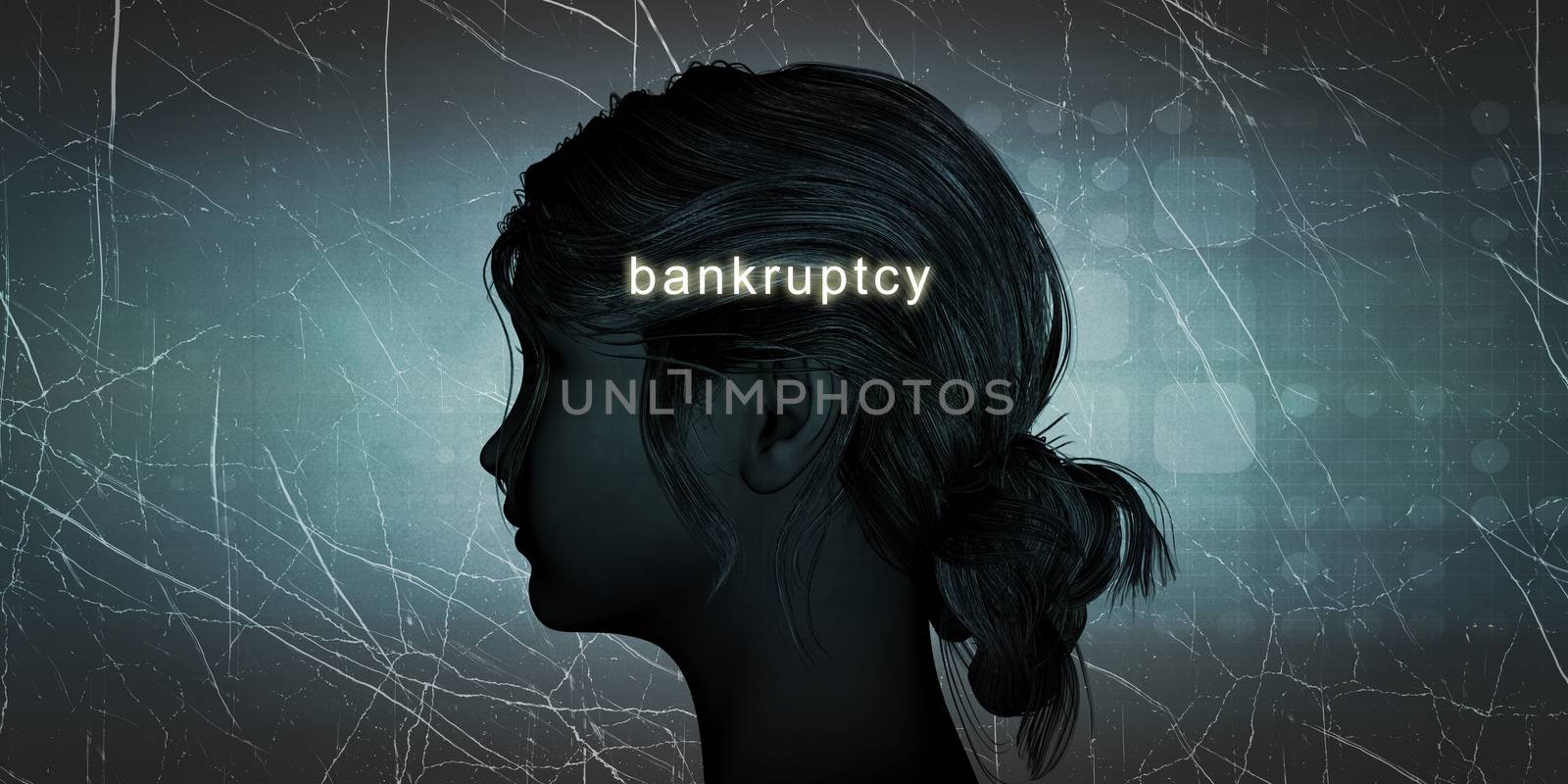 Woman Facing Bankruptcy as a Personal Challenge Concept