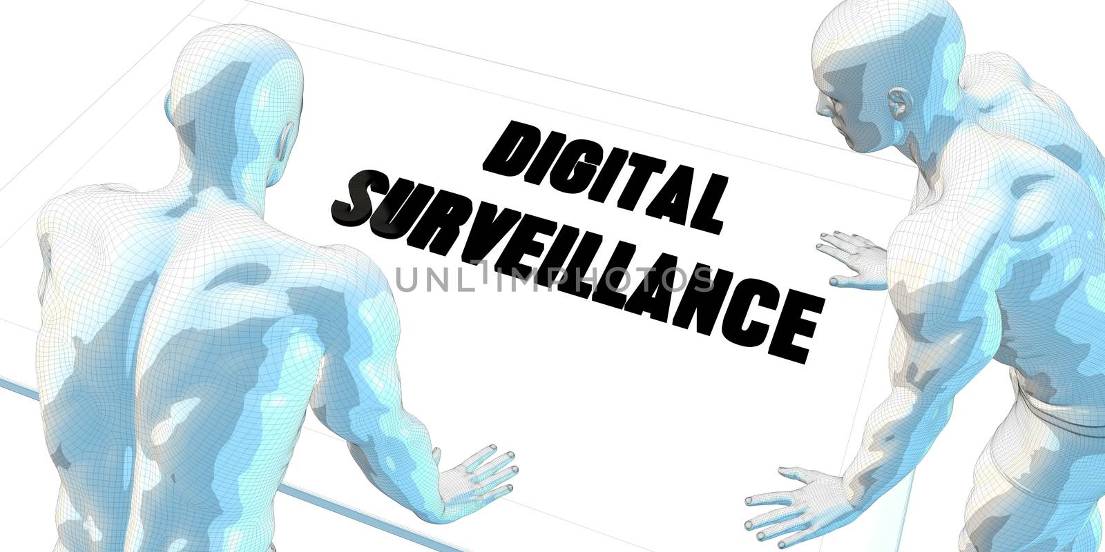 Digital Surveillance Discussion and Business Meeting Concept Art