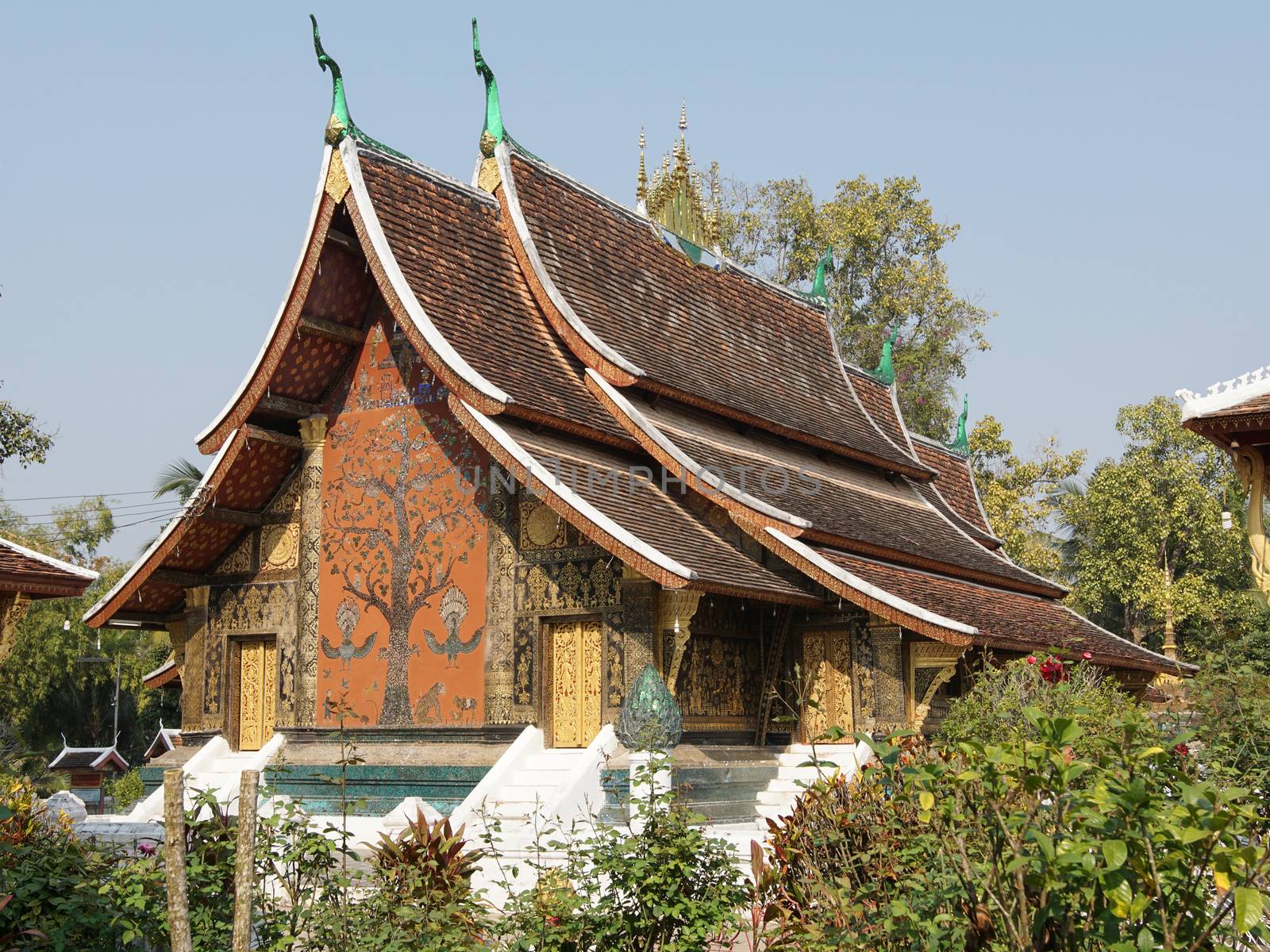 LUANG PRABANG, LAOS - FEBRUARY 12, 2016:  Wat Xieng Thong, one of the temples in Luang Prabang on February 12, 2016 in Laos, Asia