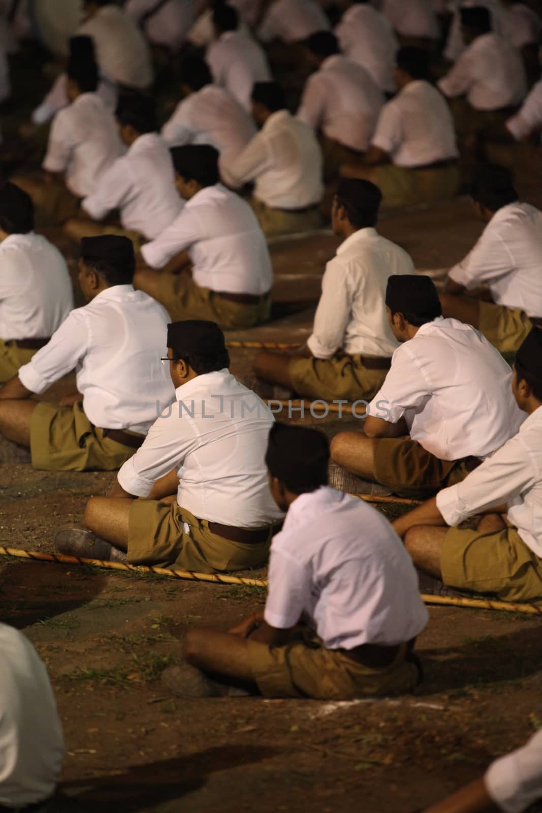 Pune, India - October 18, 2015: A meeting of the members of RSS  by thefinalmiracle