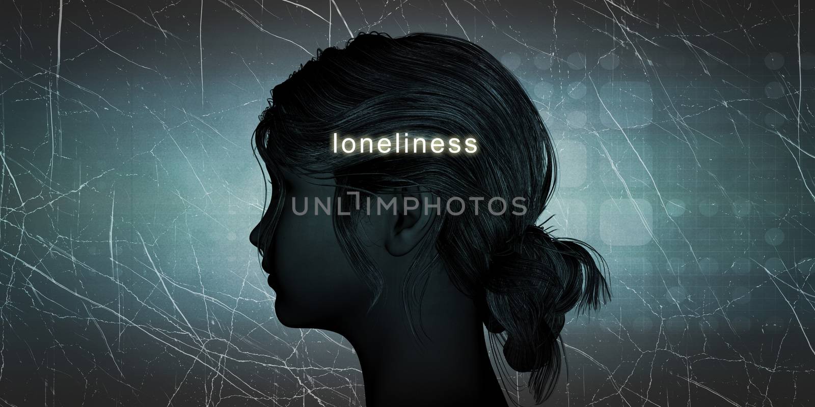 Woman Facing Loneliness as a Personal Challenge Concept