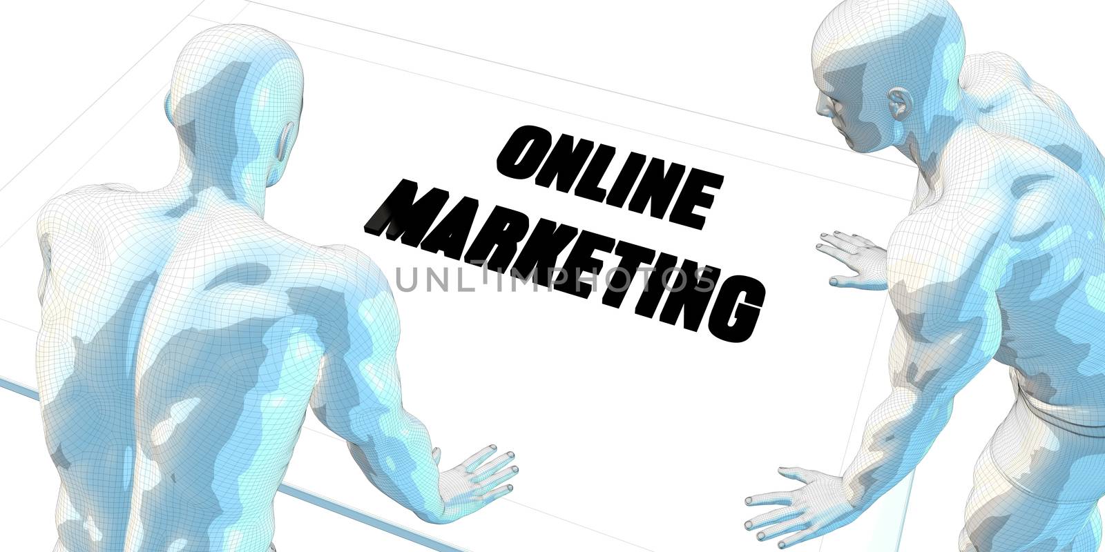 Online Marketing Discussion and Business Meeting Concept Art