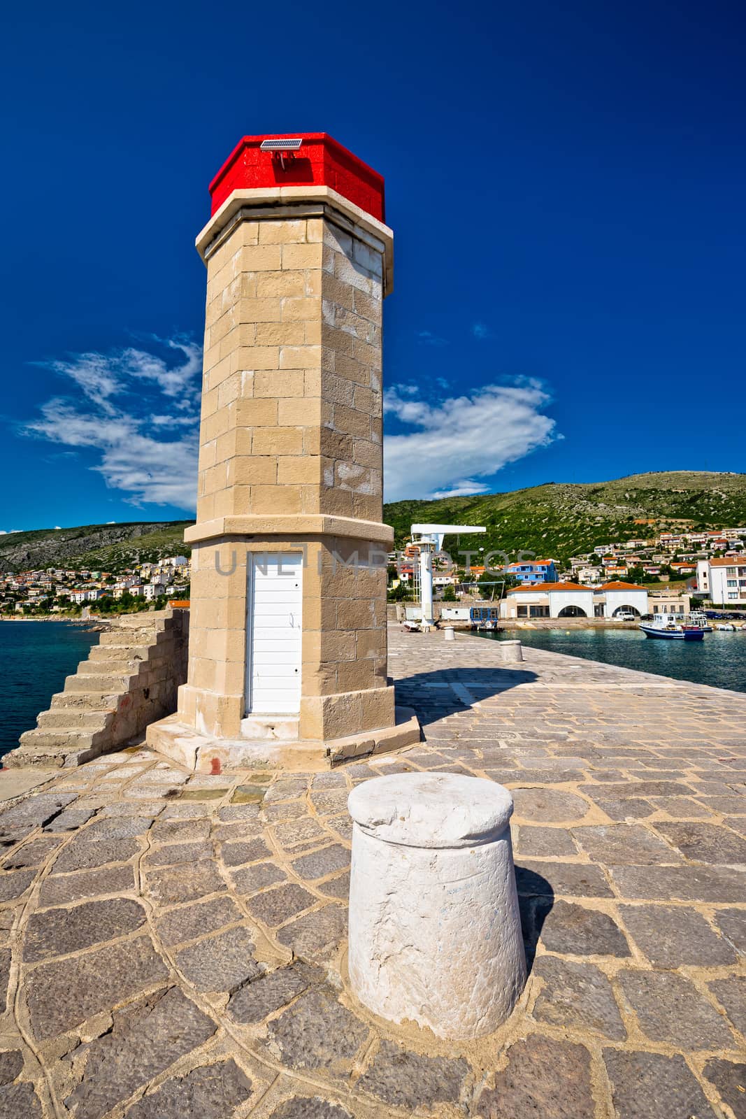 Lighthouse in Adriatic town of Senj, Primorje region of Croatia