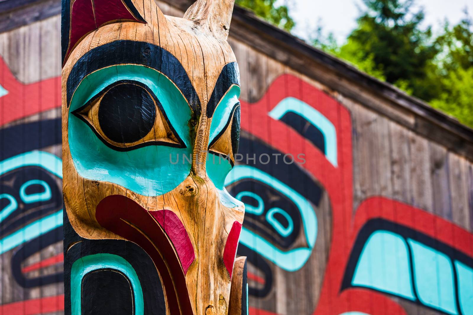 Totem Pole Near Saxman Tribal House by Creatista