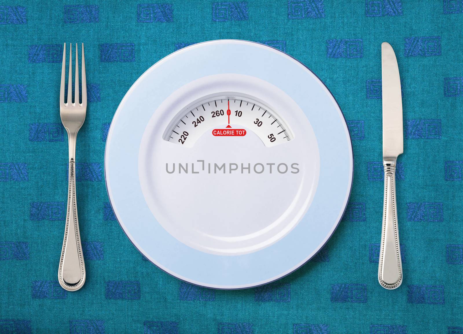 plate with weighing scale by ssuaphoto