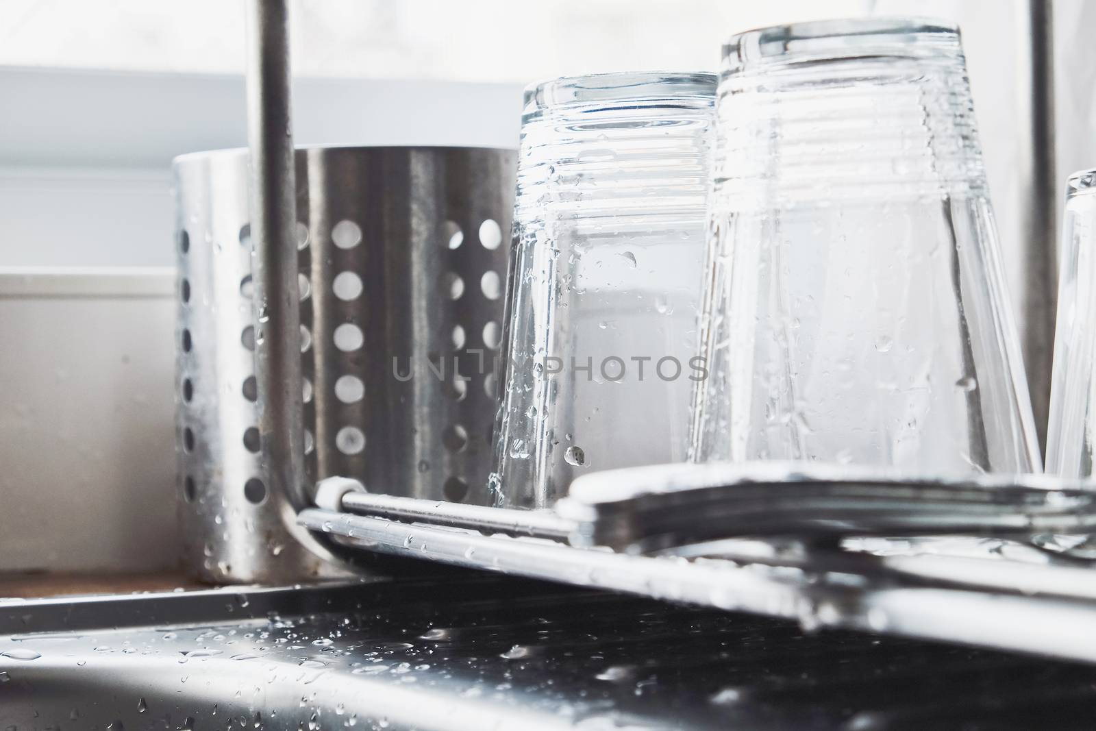 close up image of Washing dishes