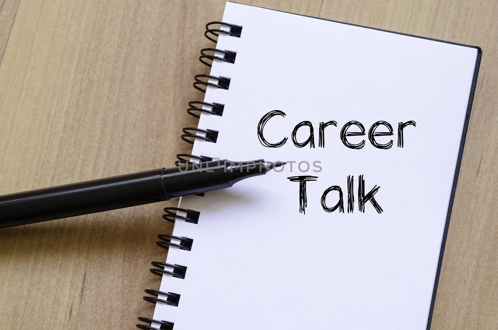 Career talk text concept write on notebook