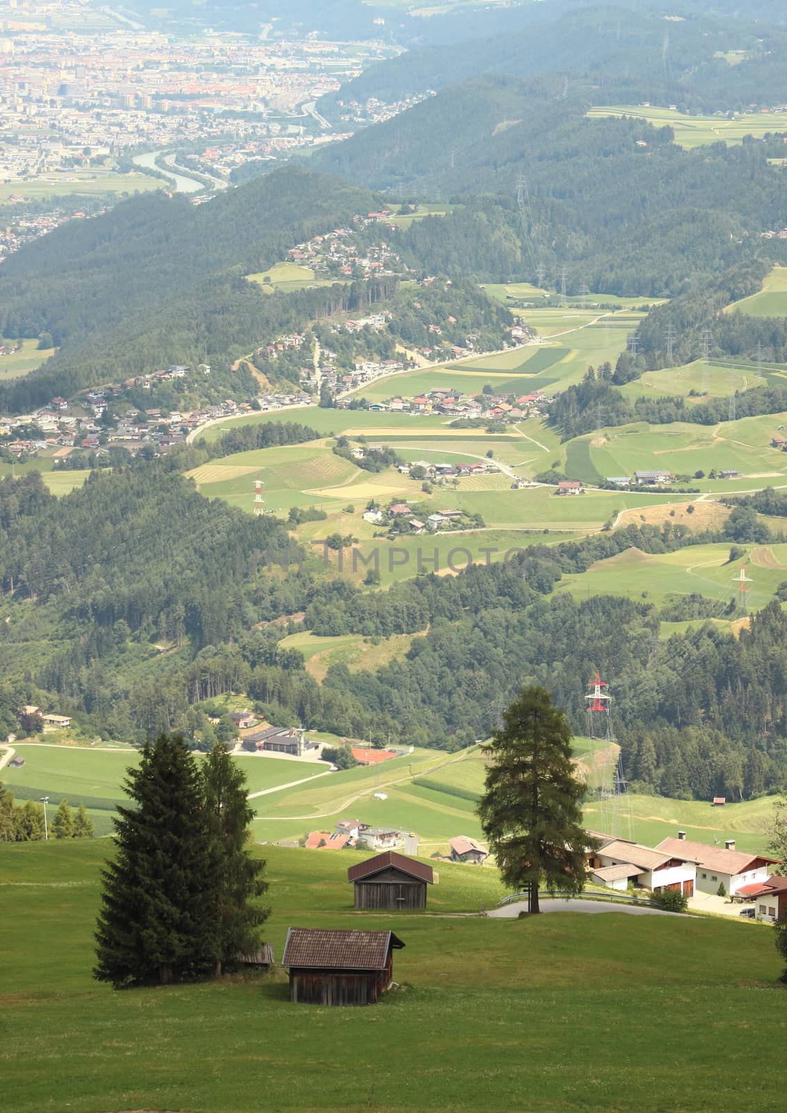 Scenic view of Insbruck in the austrian Alps