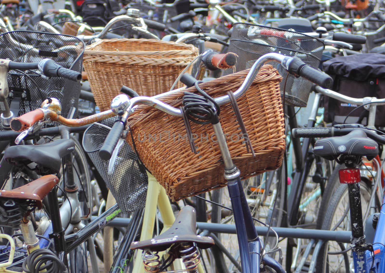 Bicycle parking in front of railway station