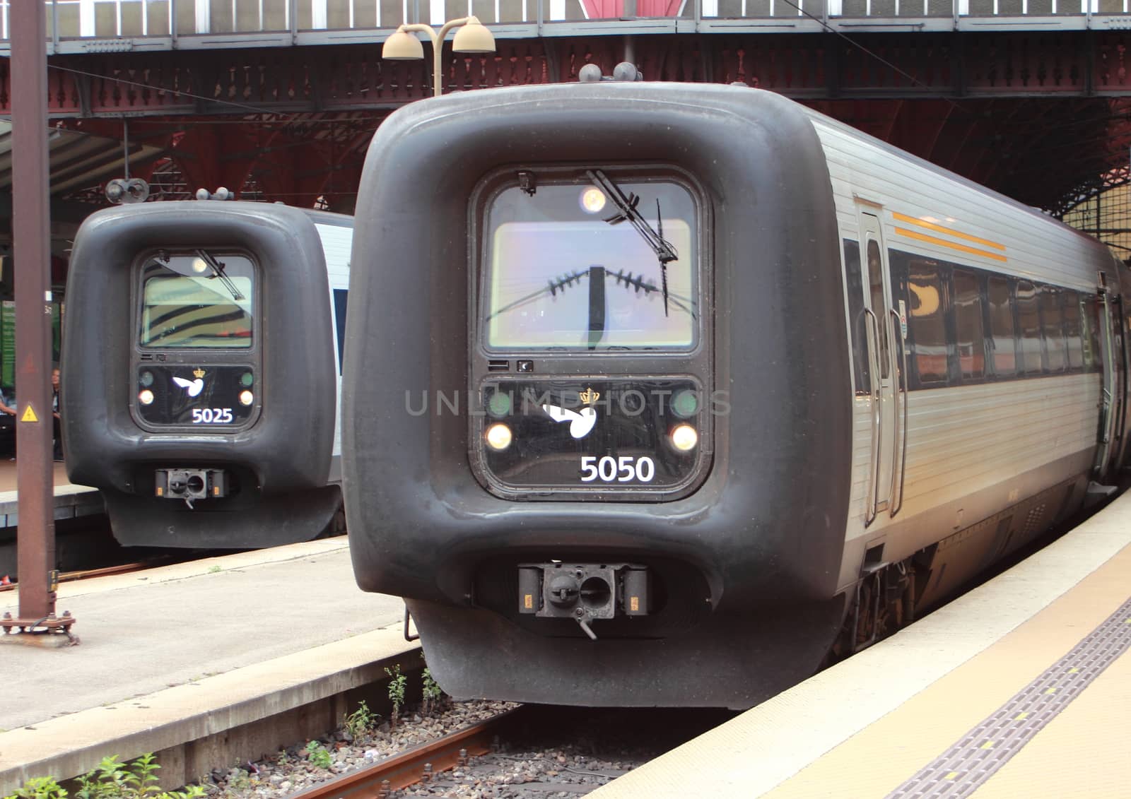 Intercity trains at central railway station