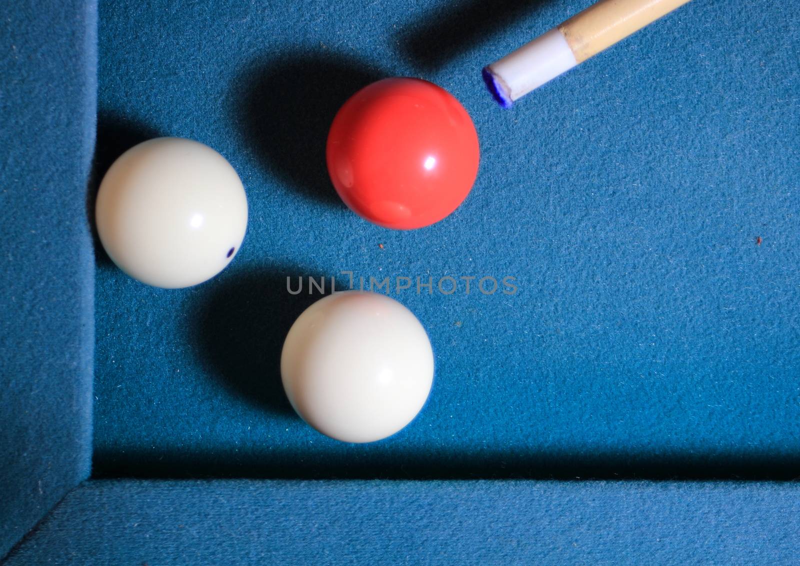 Carambole billards with balls in the corner